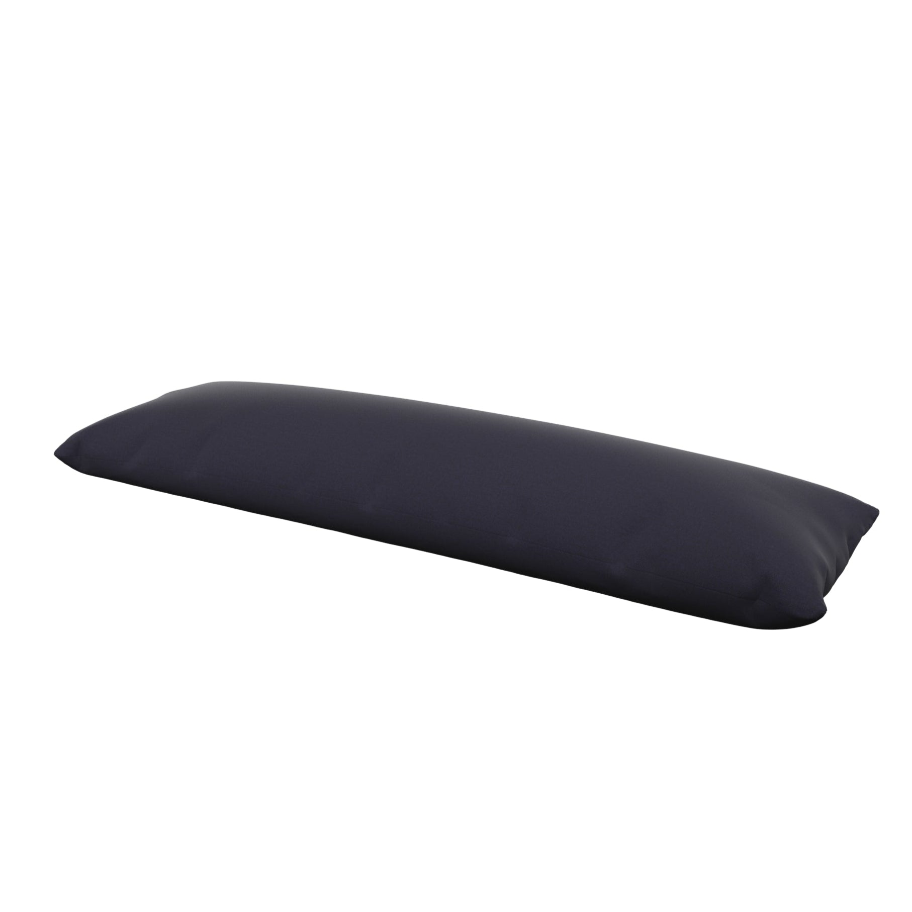 Product image of a body pillow with a navy cover.