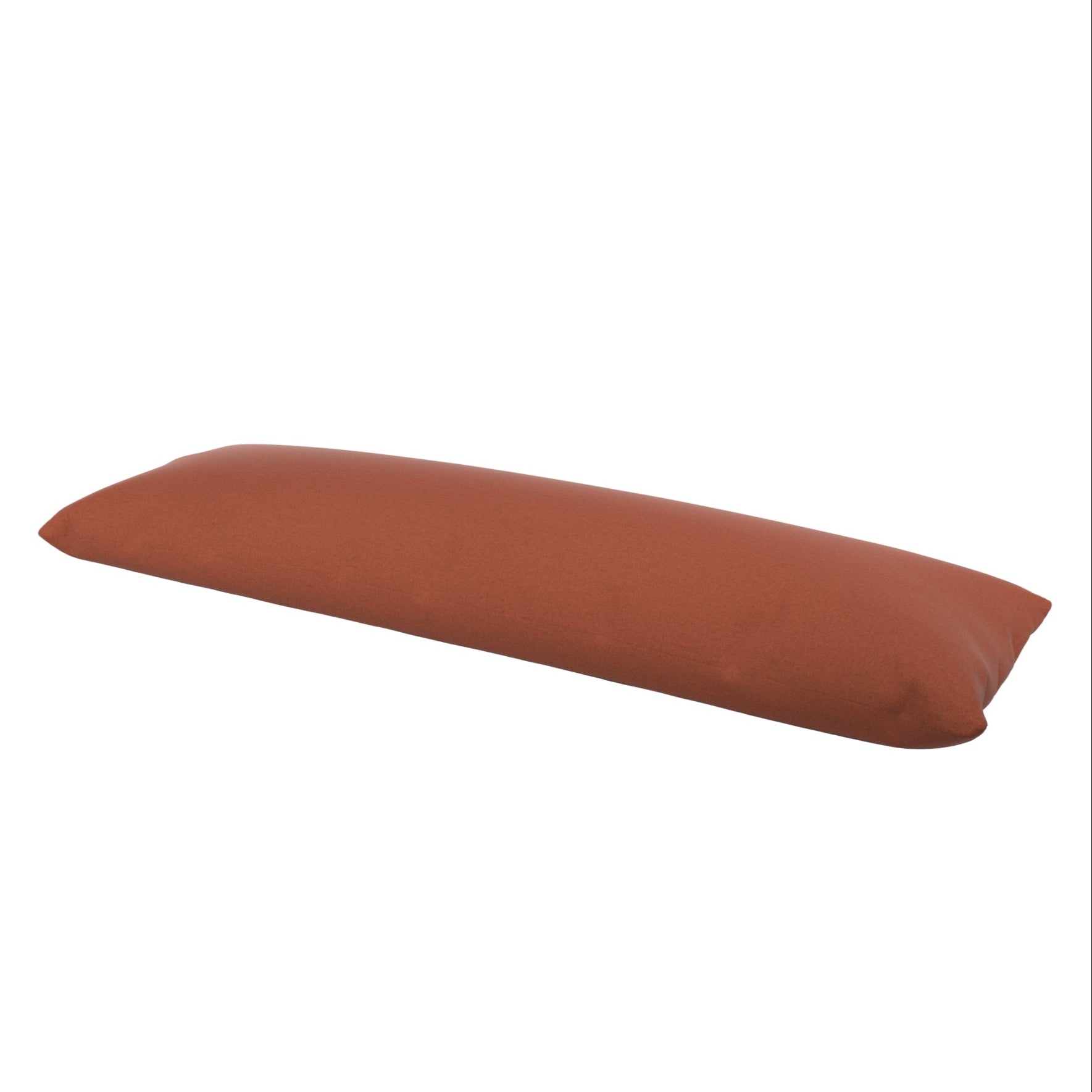 Product image of a body pillow with a burnt orange pillow cover.