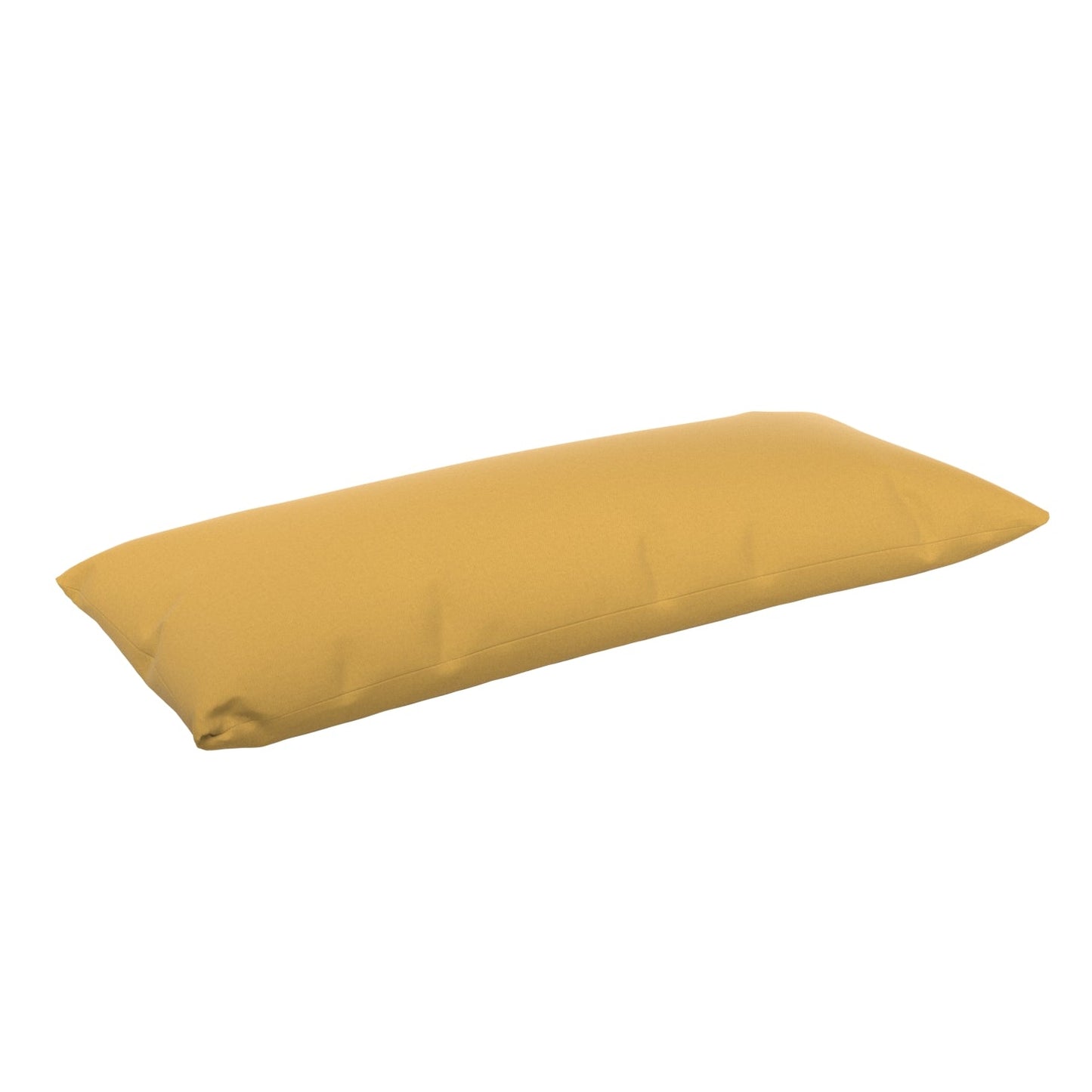 Dandelion yellow lumbar pillow on a white background.