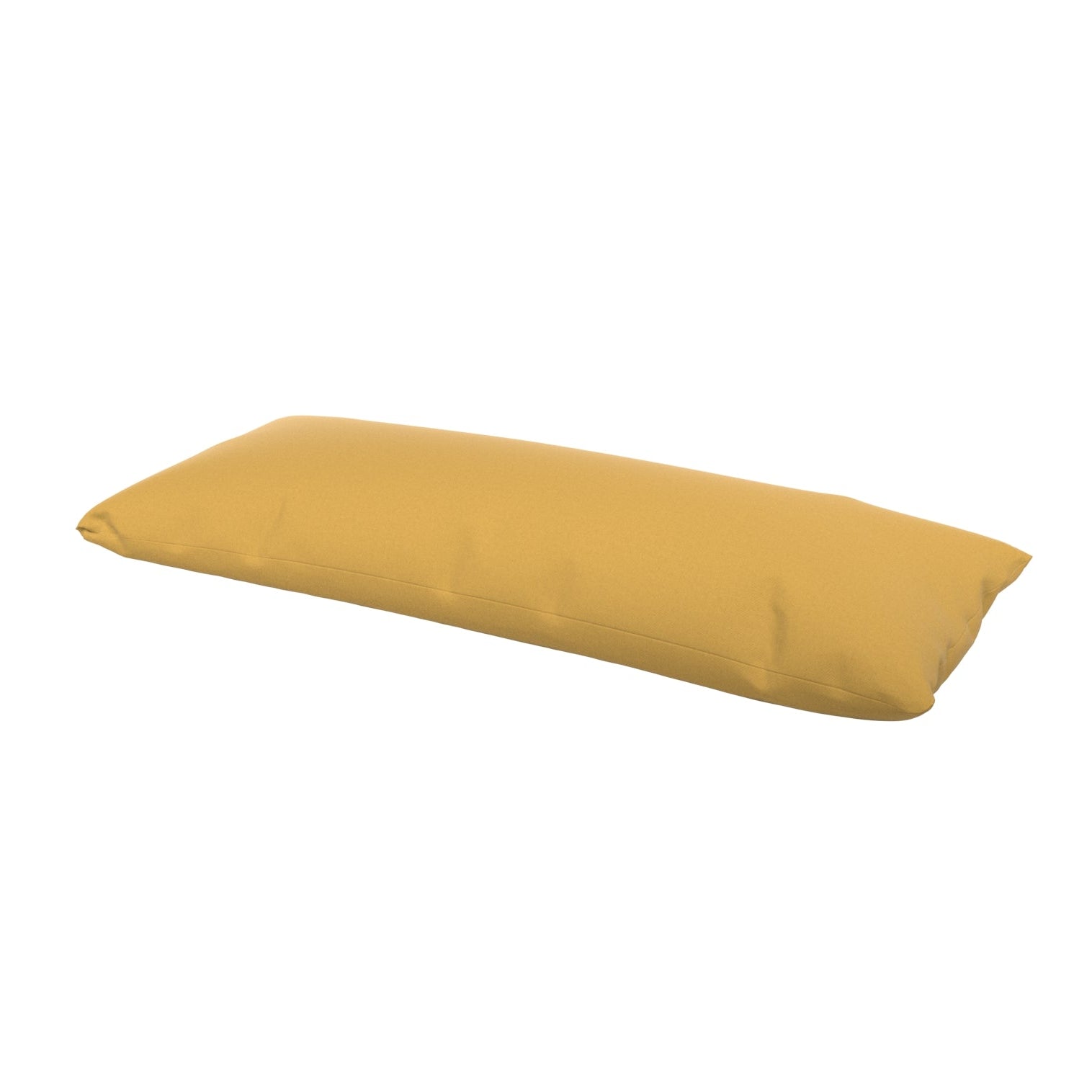 Dandelion yellow lumbar pillow on a white background.