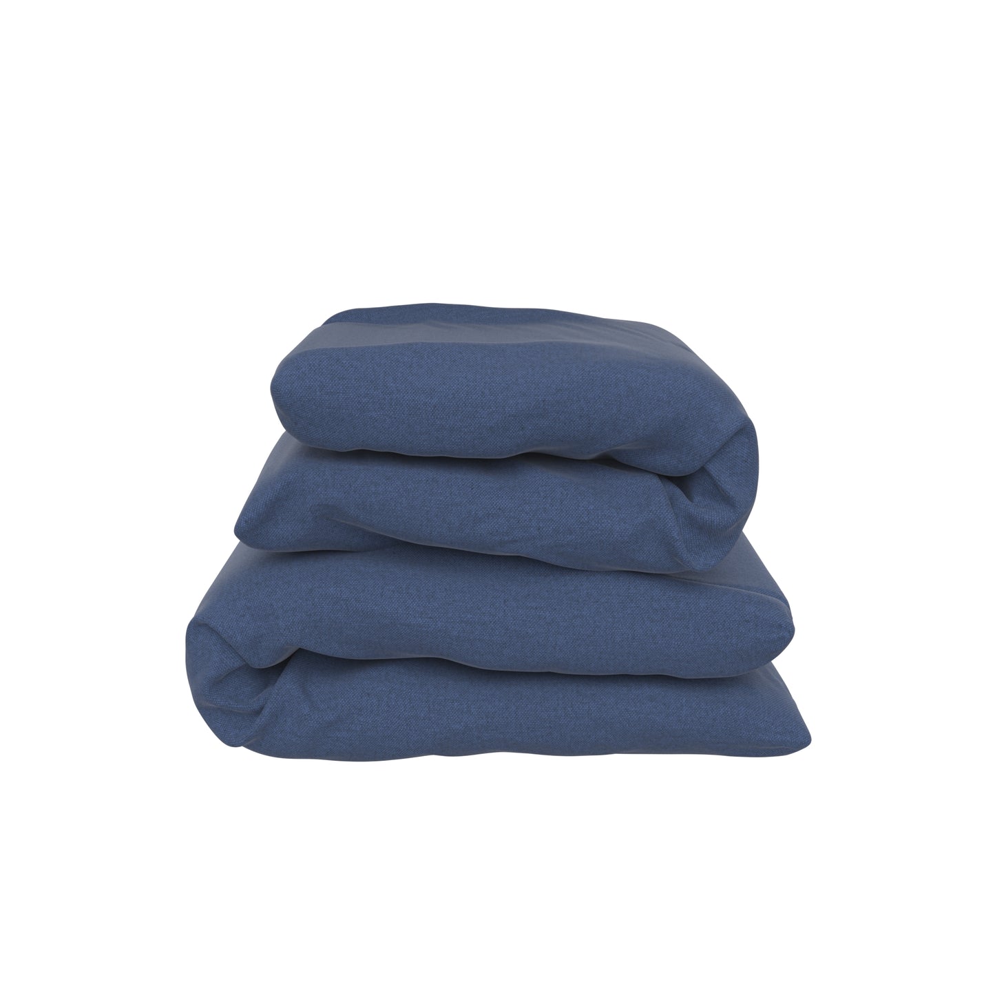 Product image of a body pillow folded with a blue cover.