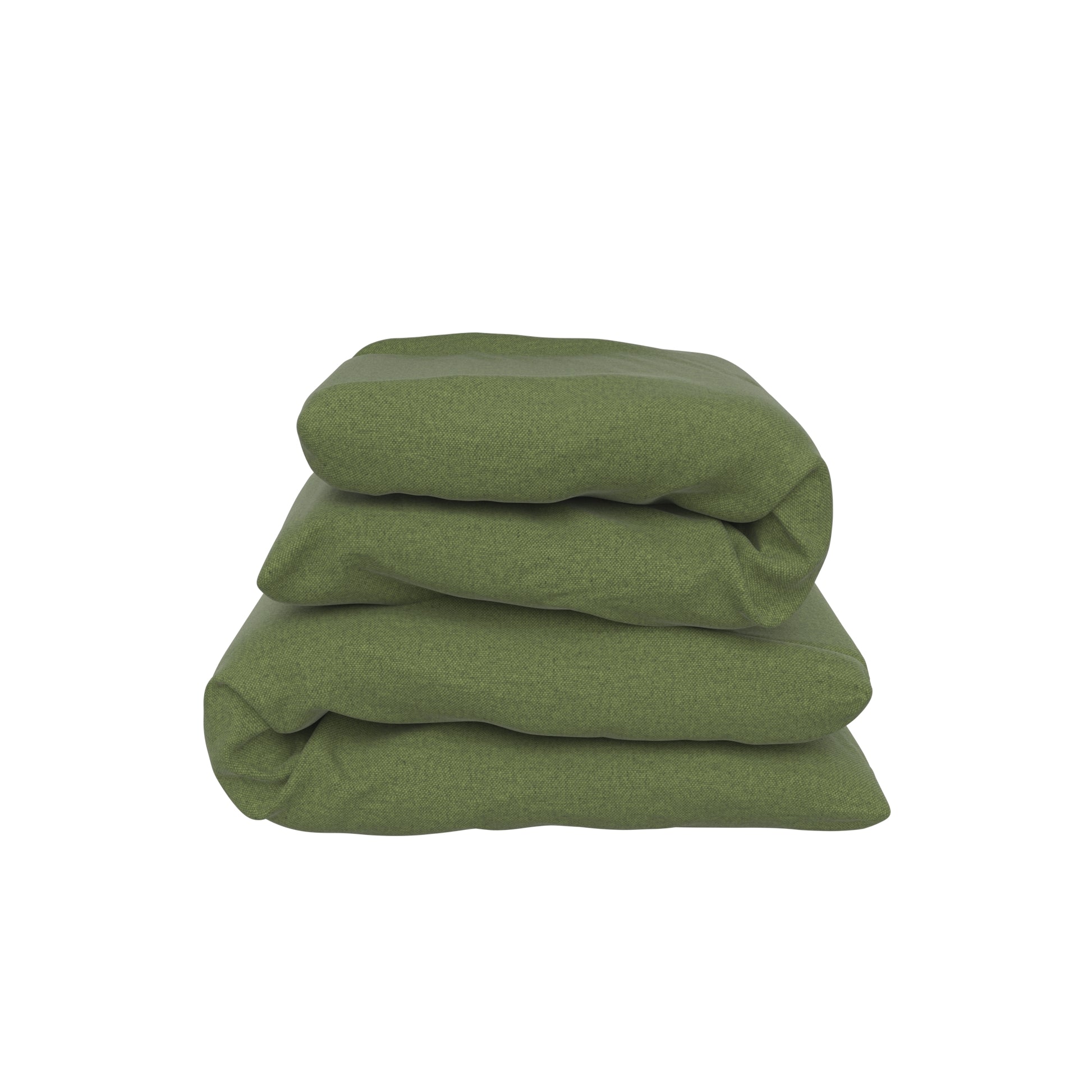 Fern green body pillow on a white background. Two pillows stacked.