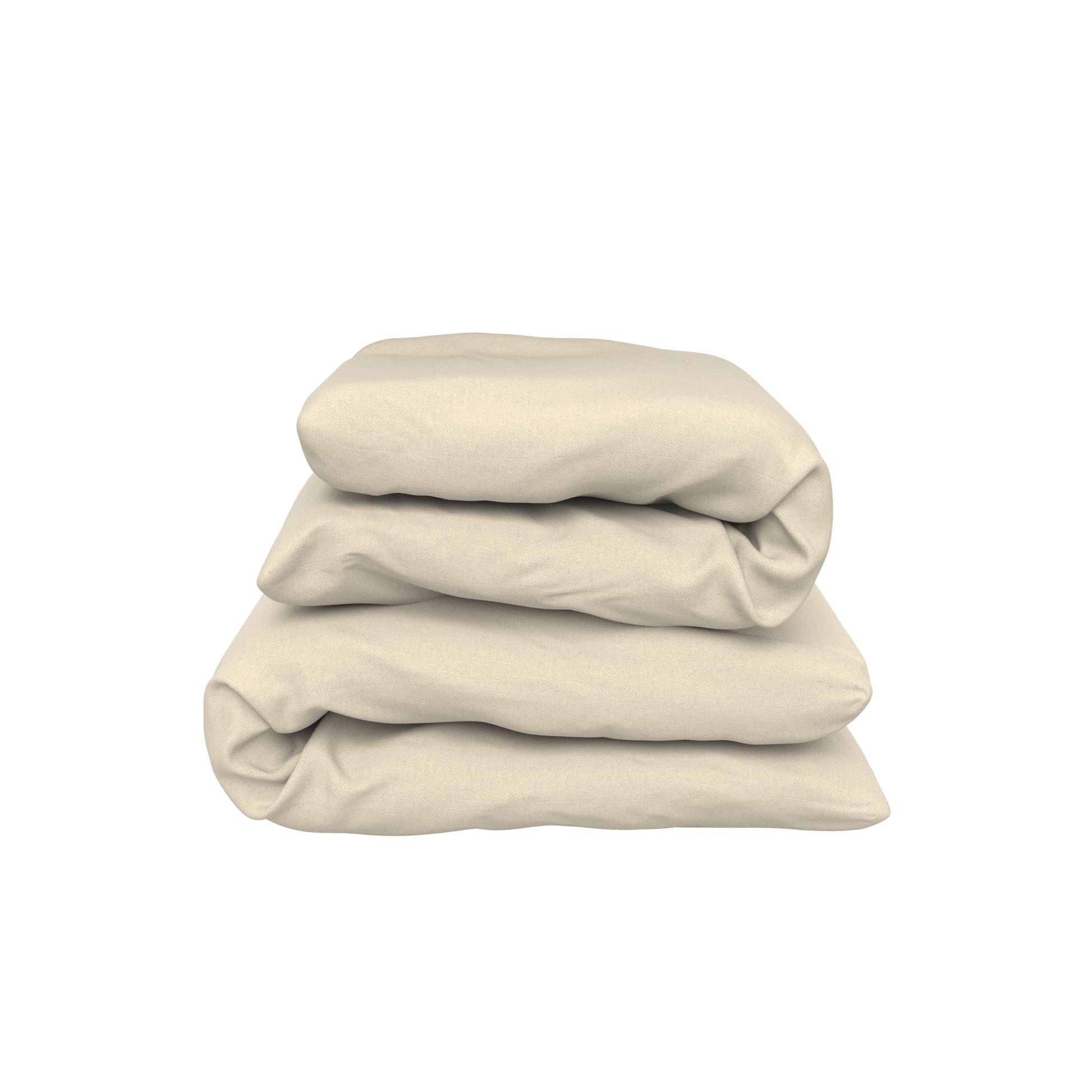 Product image of a body pillow folded with a natural cover.