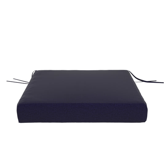 Navy blue seat cushion on a white background.