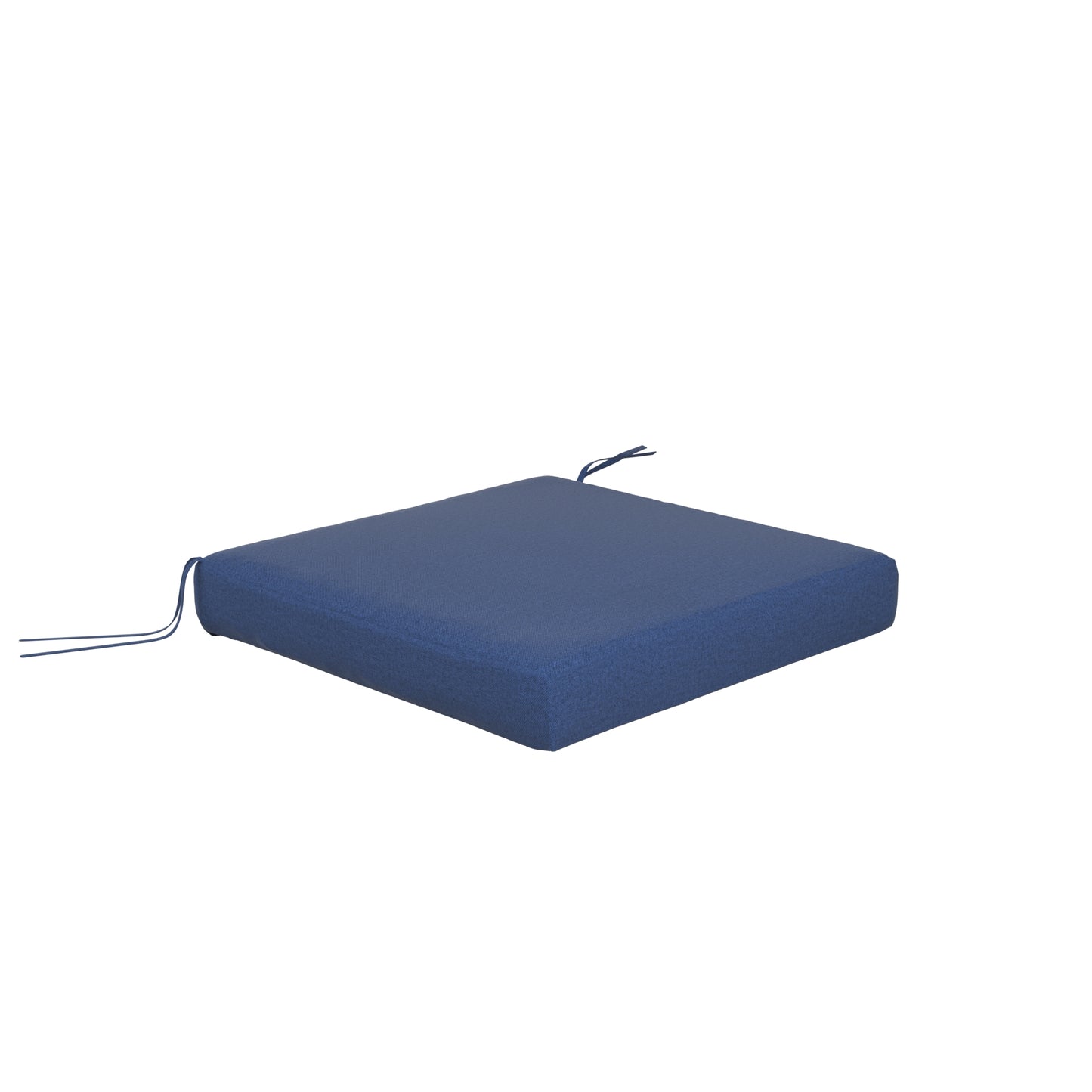Denim blue seat cushion on a white background.