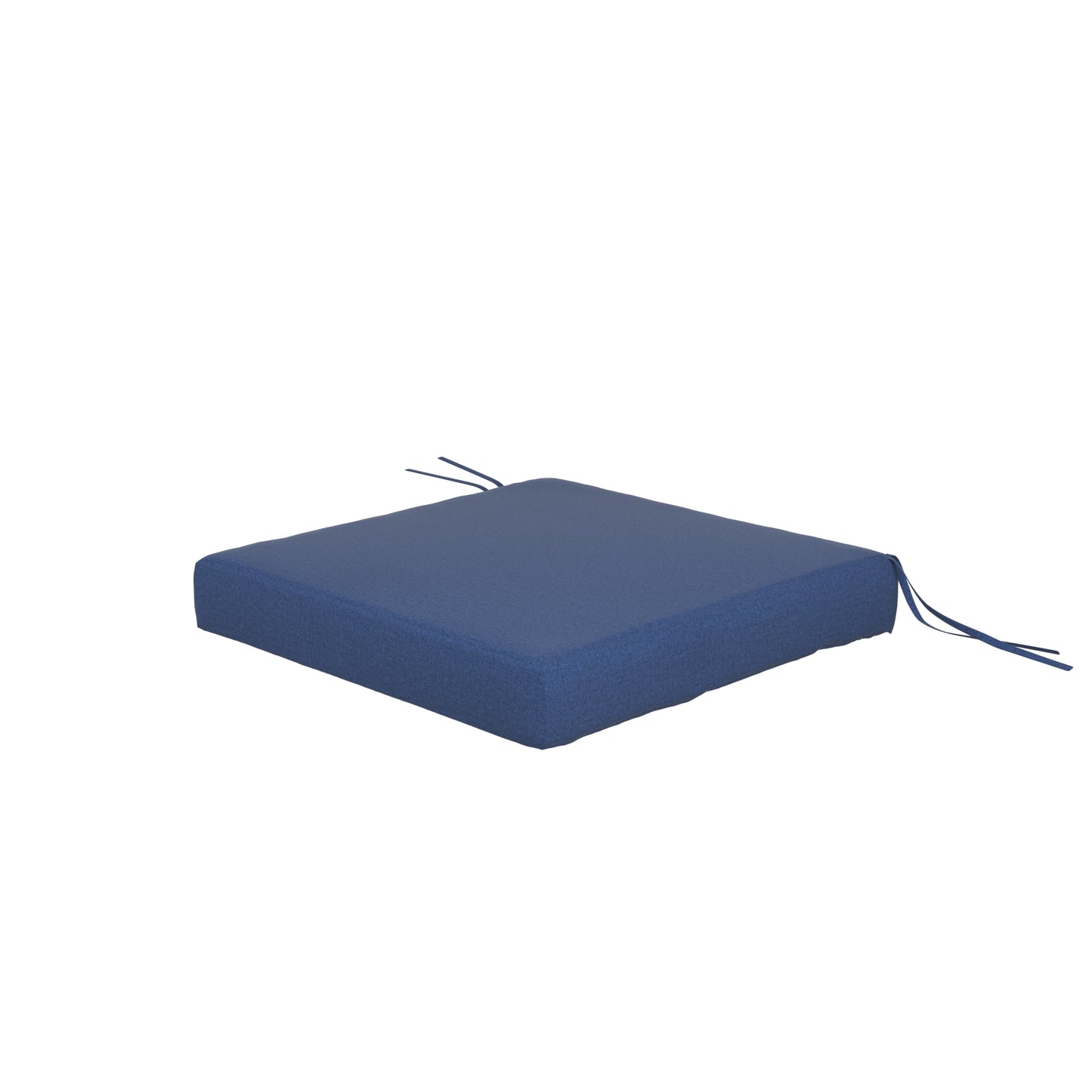 Denim blue seat cushion on a white background.