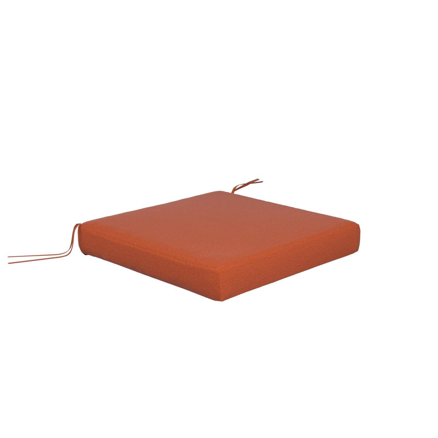 Burnt orange seat cushion on a white background.