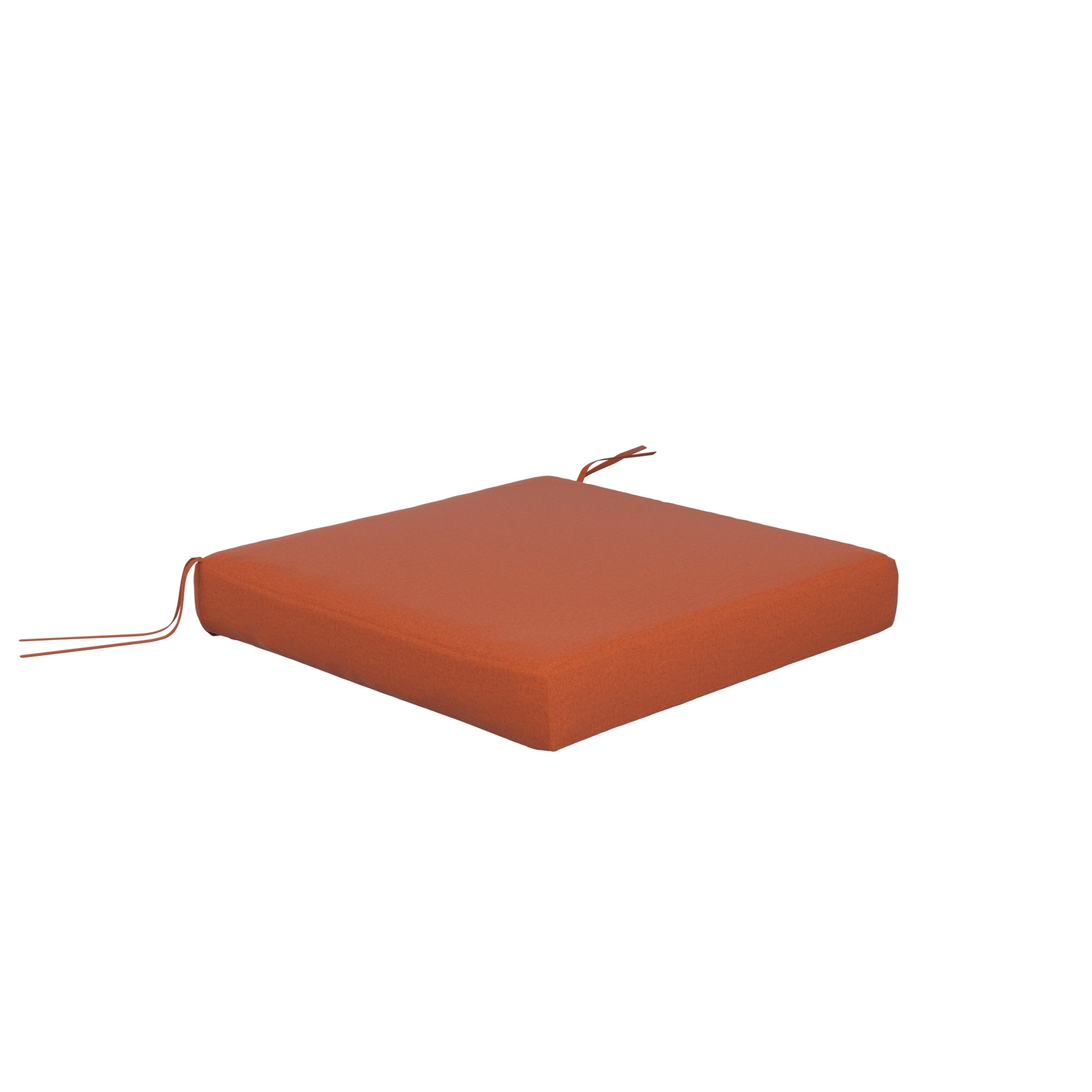 Burnt orange seat cushion on a white background.