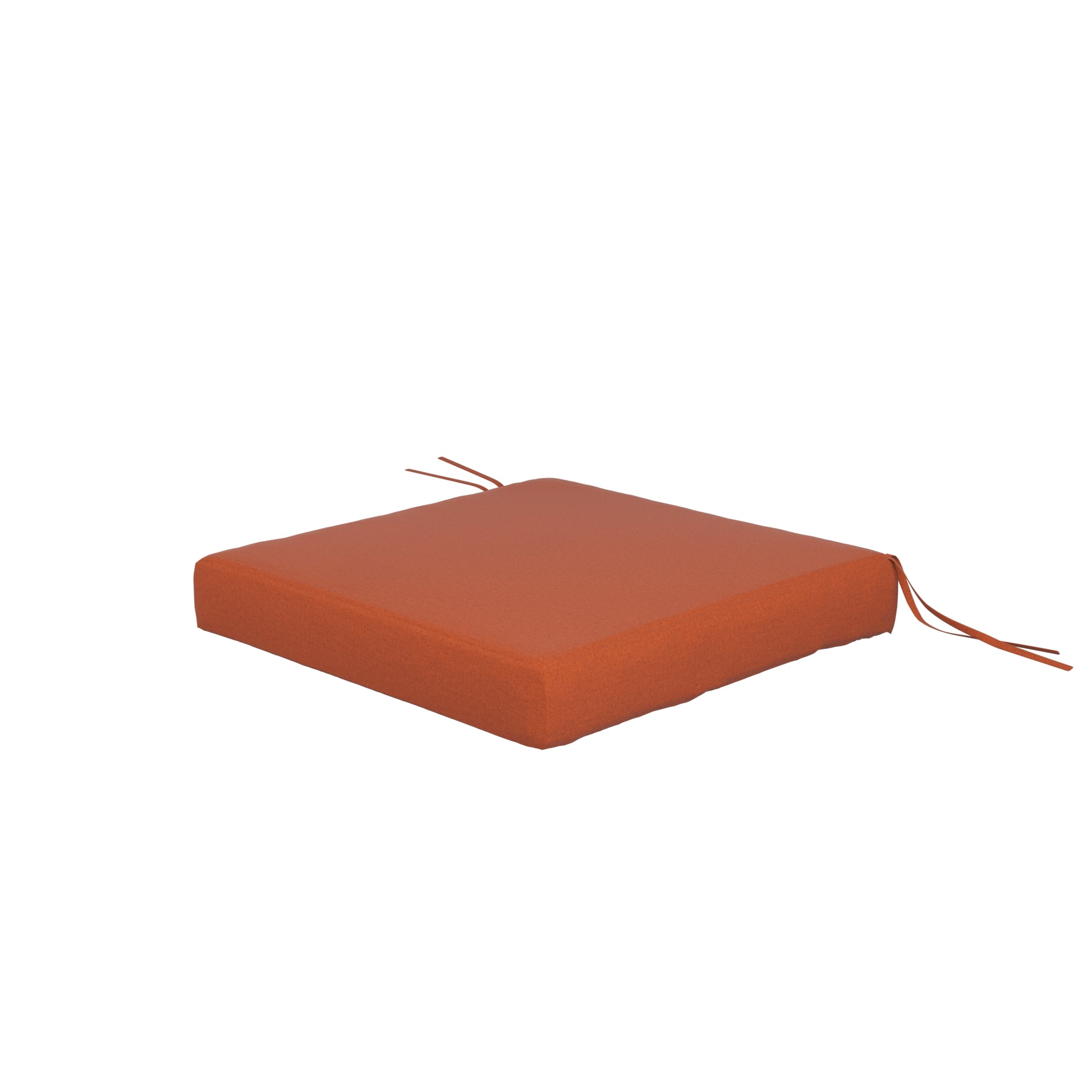 Burnt orange seat cushion on a white background.