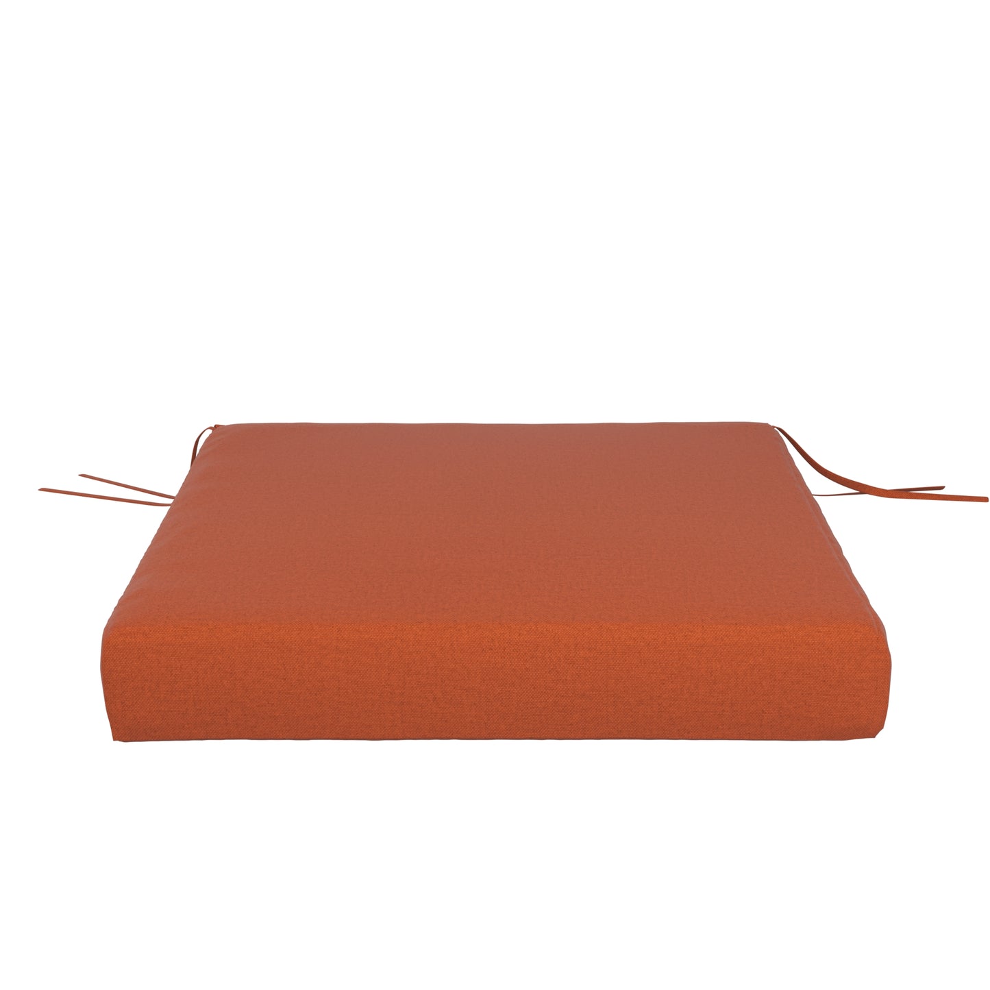 Burnt orange seat cushion on a white background.