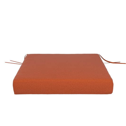 Burnt orange seat cushion on a white background.