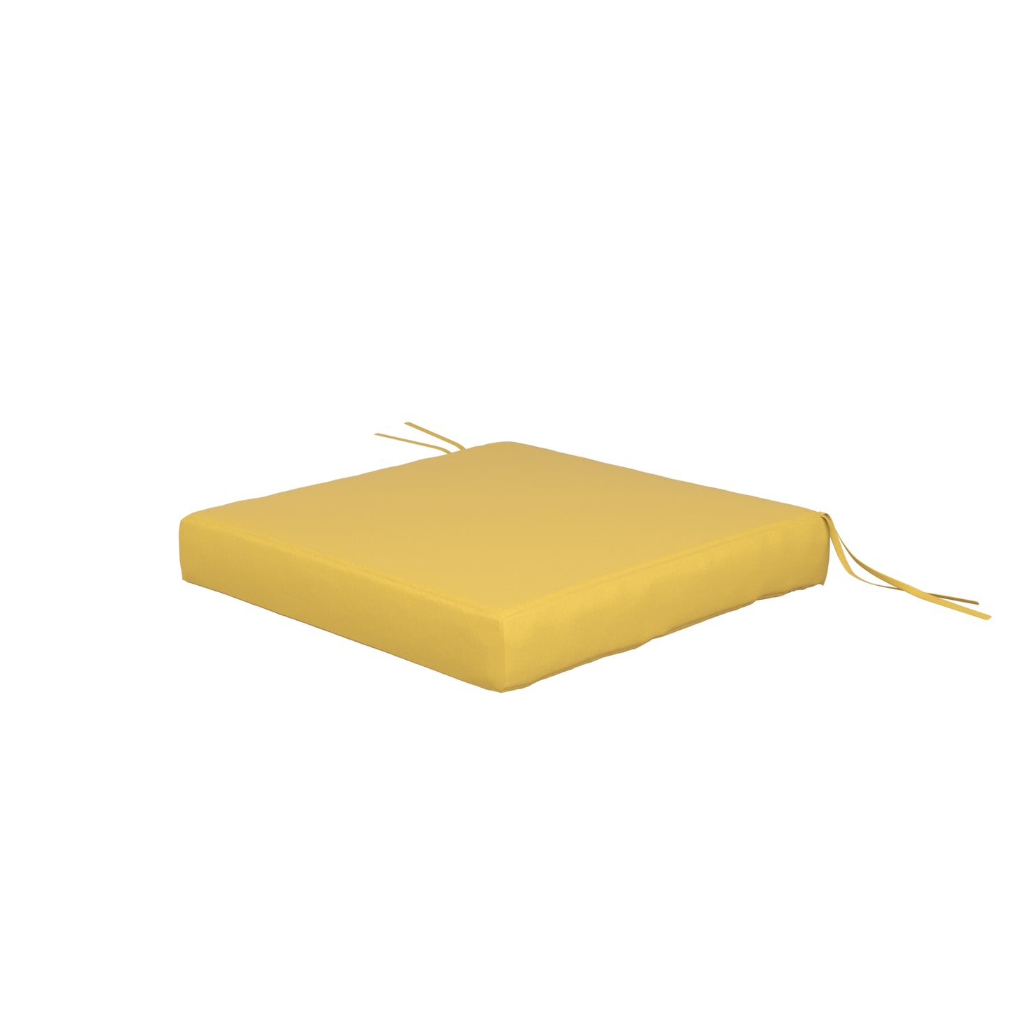 Yellow seat cushion on a white background.