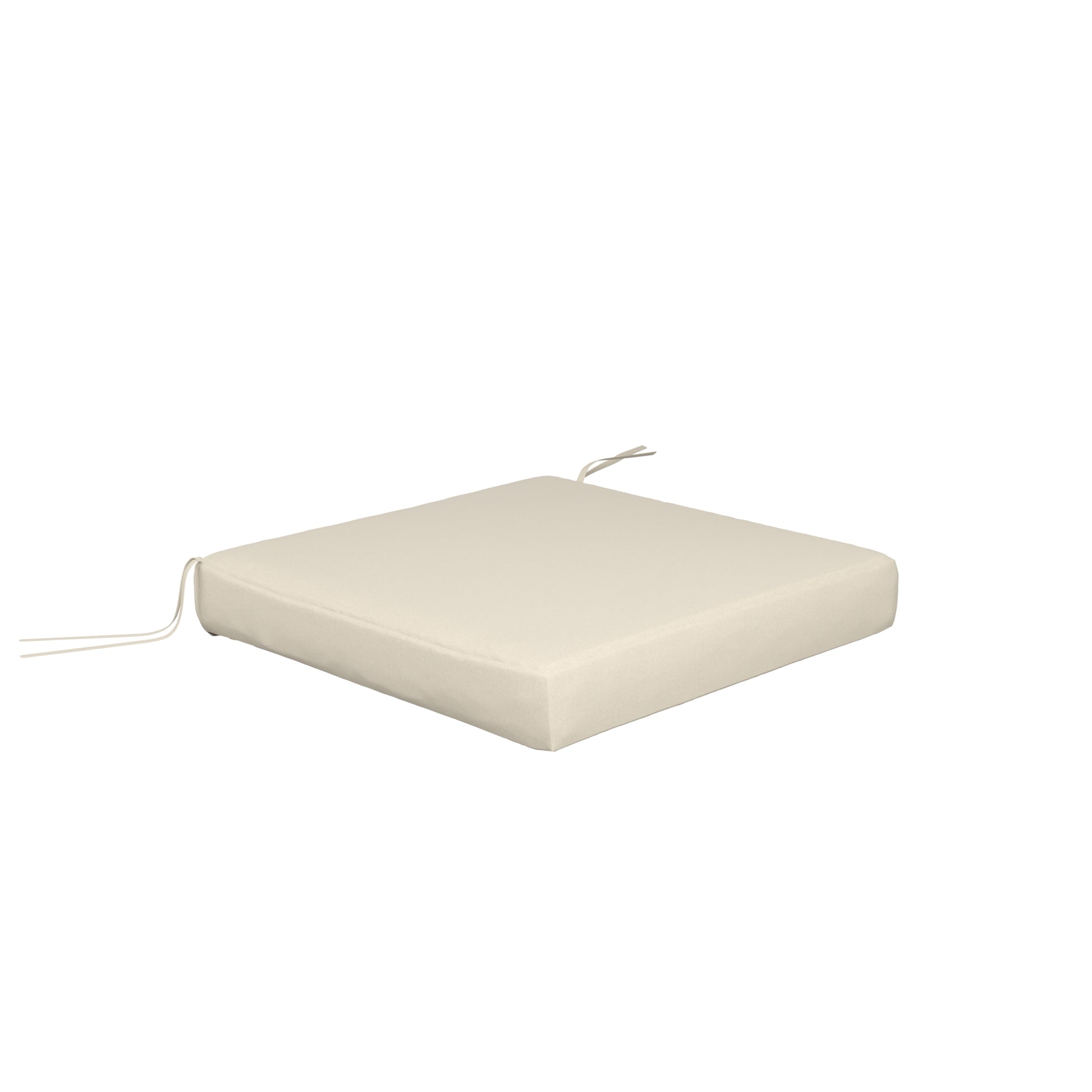 Natural white seat cushion on a white background.