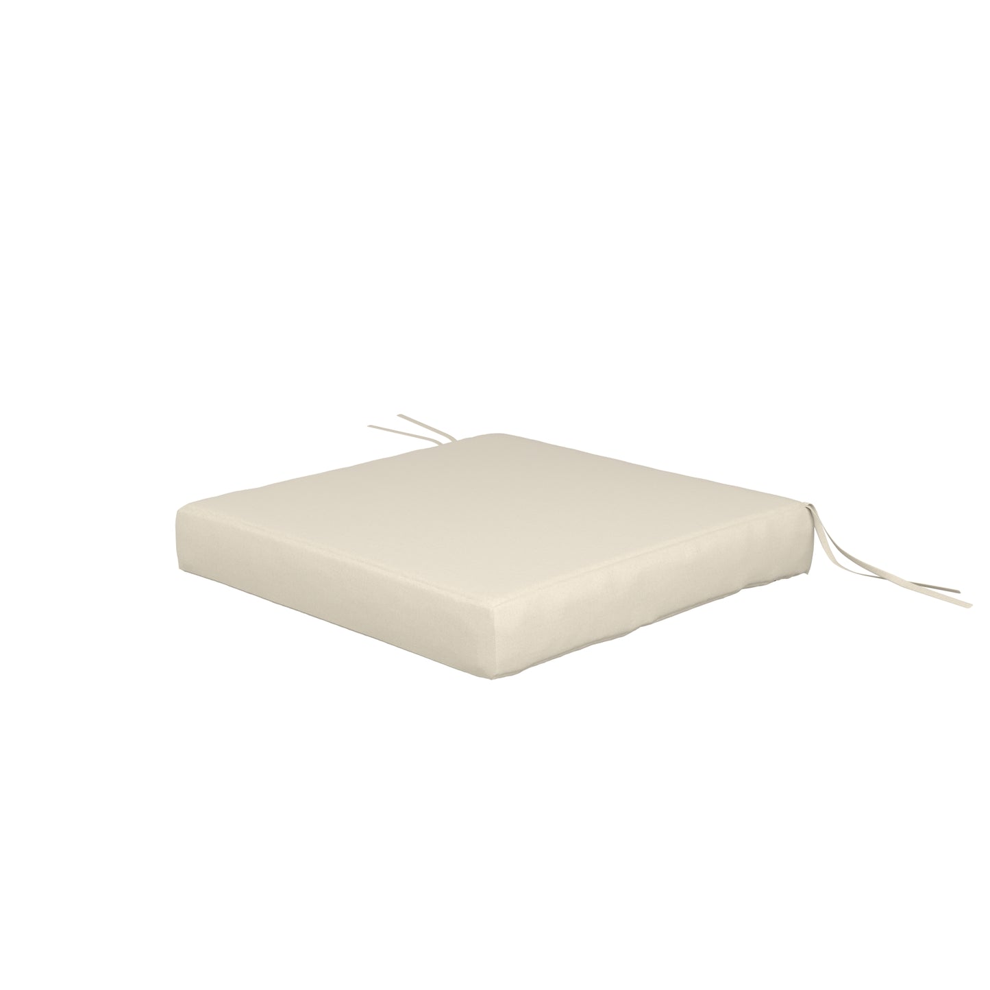 Natural white seat cushion on a white background.