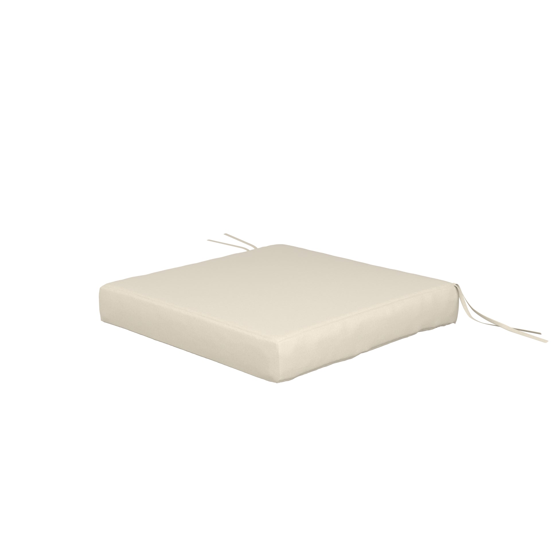 Natural white seat cushion on a white background.