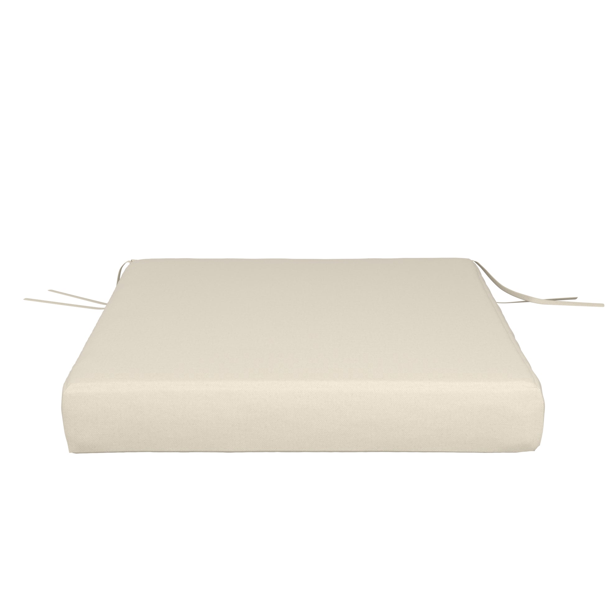 Natural white seat cushion on a white background.