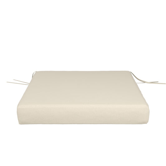 Natural white seat cushion on a white background.