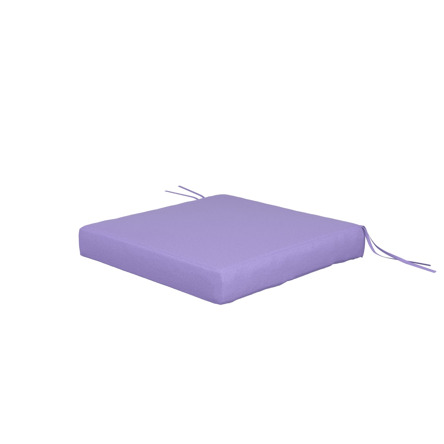 Lavender purple seat cushion on a white background.