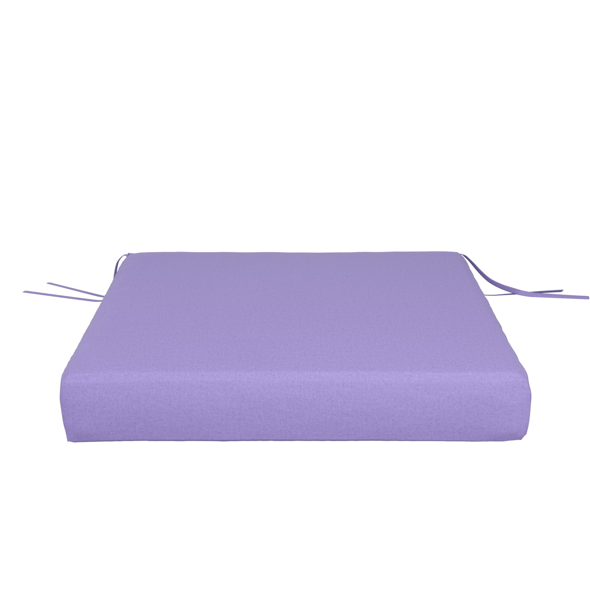 Lavender purple seat cushion on a white background.
