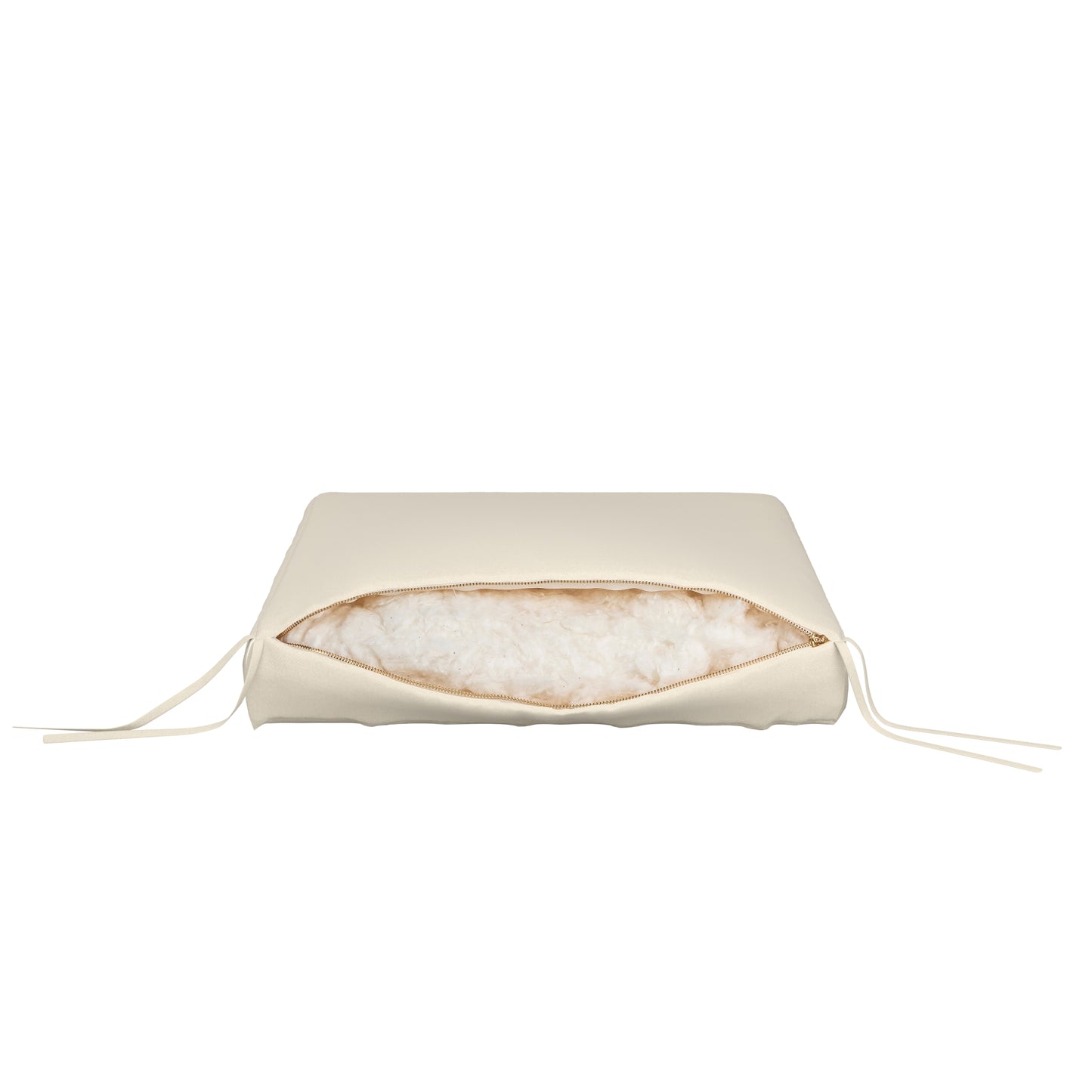 Natural white seat cushion on a white background.