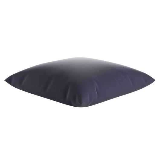 Navy blue square pillow on a white background.