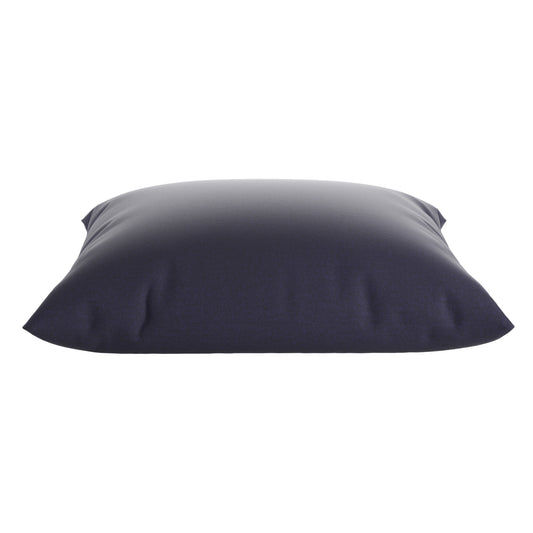 Product image of a navy blue pillow on a white background.