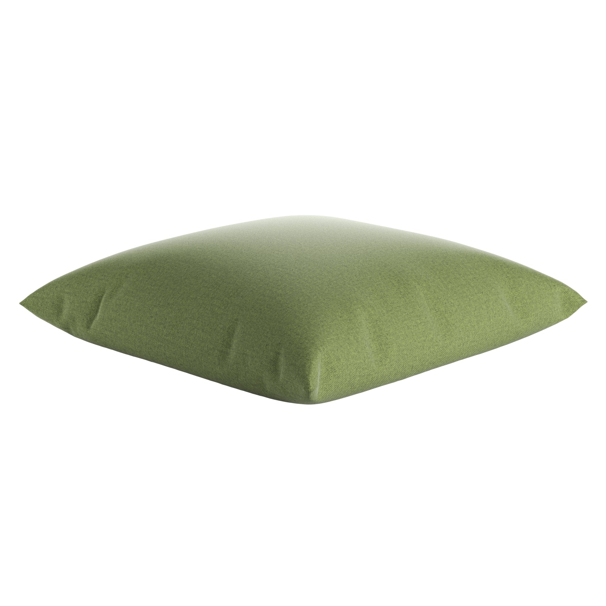 Fern green square pillow on a white background.