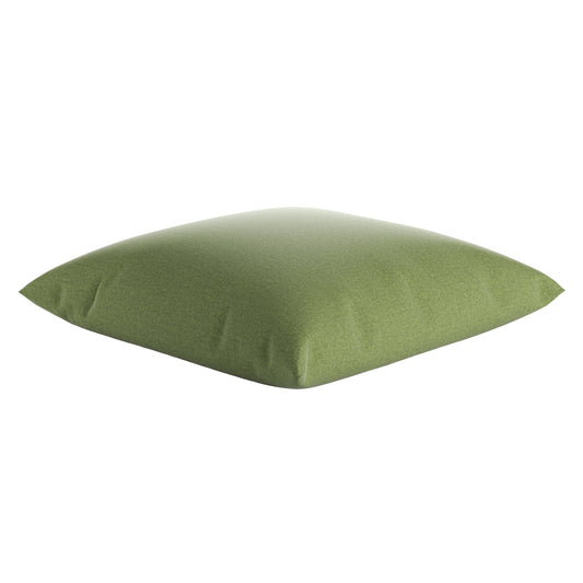 Fern green square pillow on a white background.