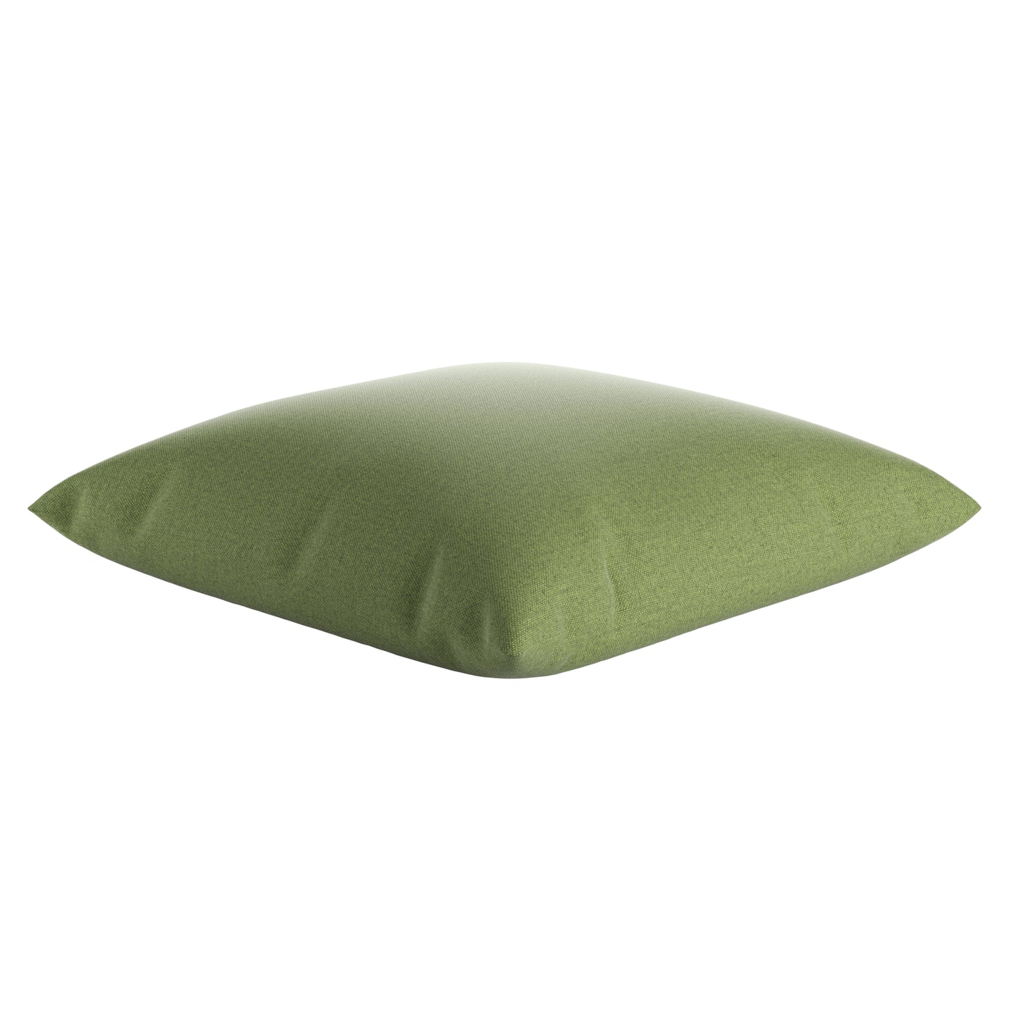 Fern green square pillow on a white background.