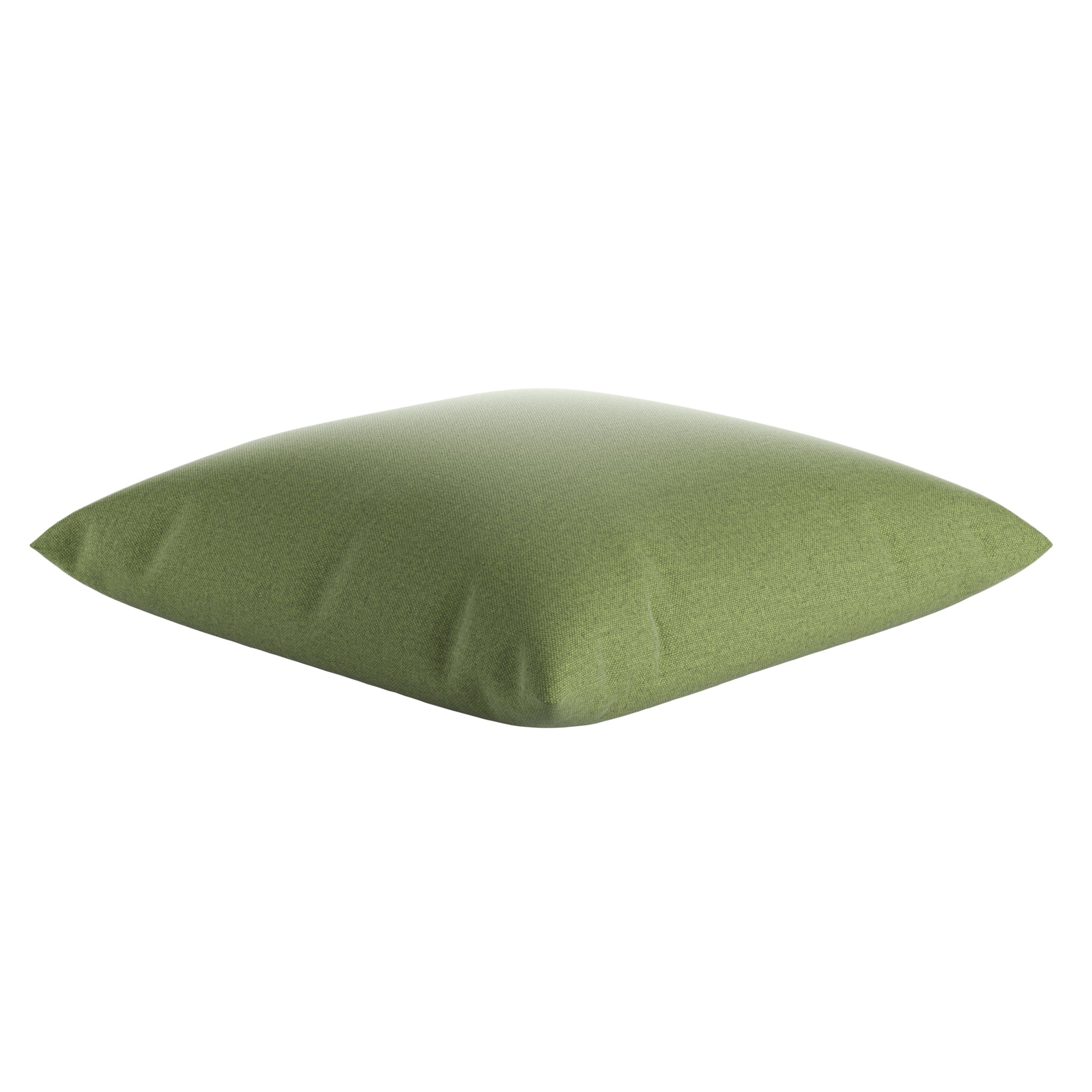 Fern green square pillow on a white background.
