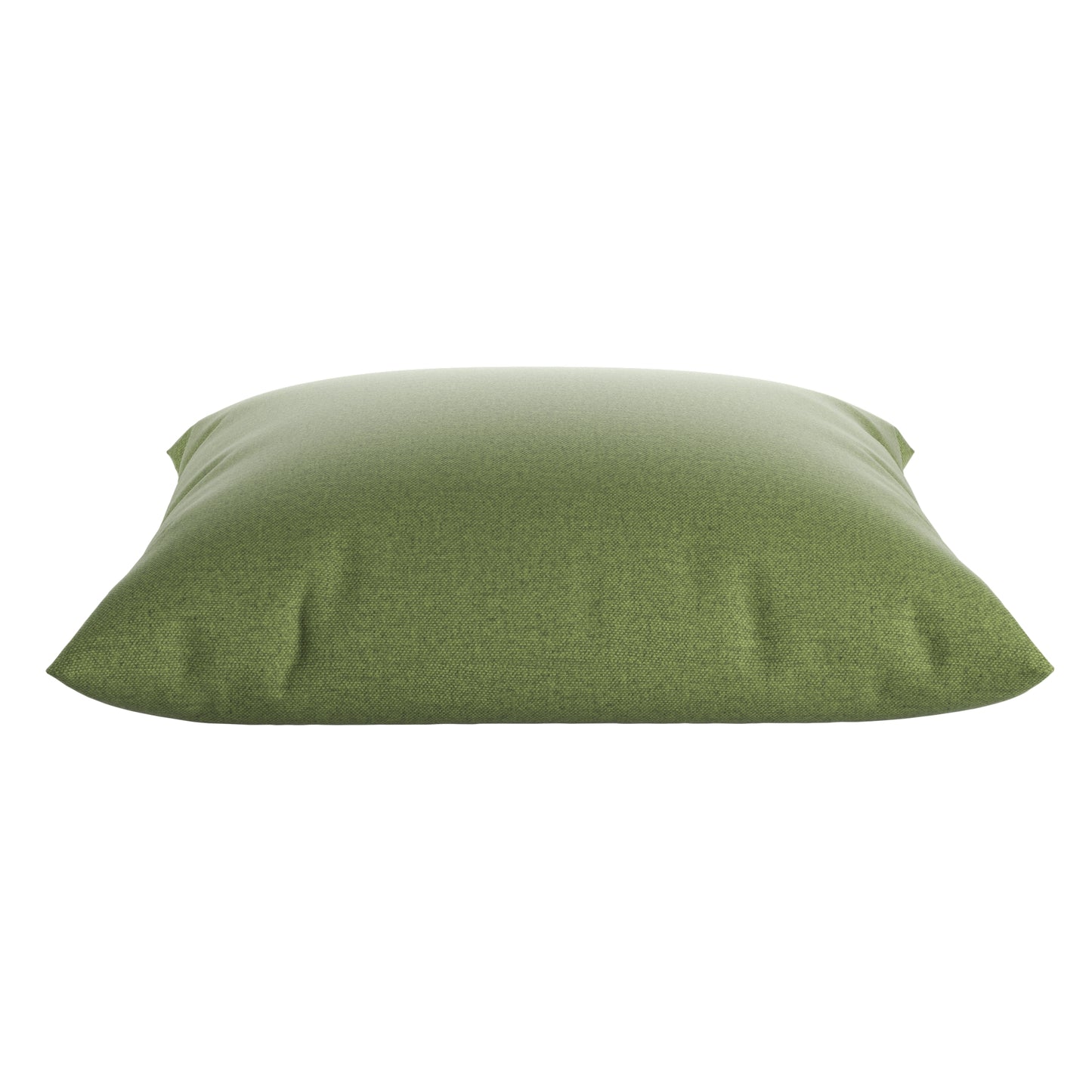 Fern green square pillow on a white background.