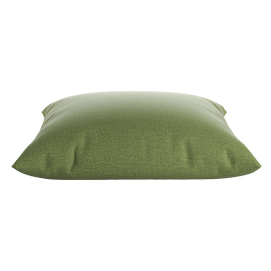 Fern green square pillow on a white background.
