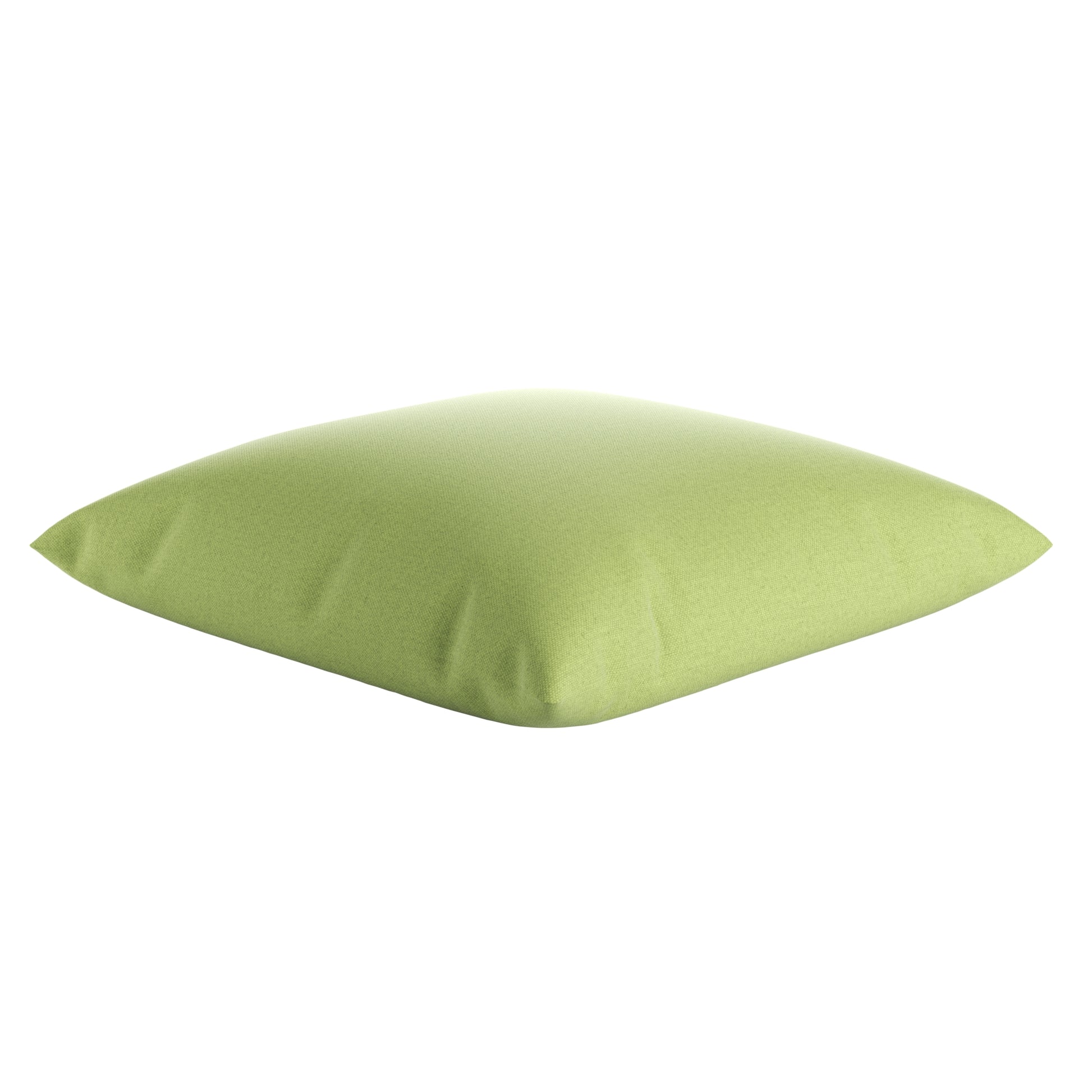 Avocado green square pillow on a white background.