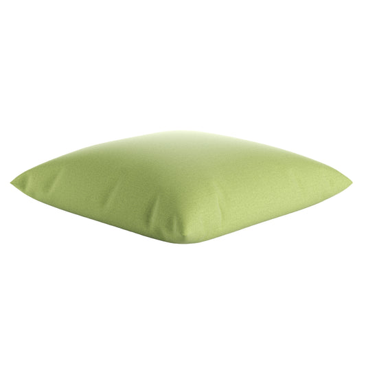 Avocado green square pillow on a white background.