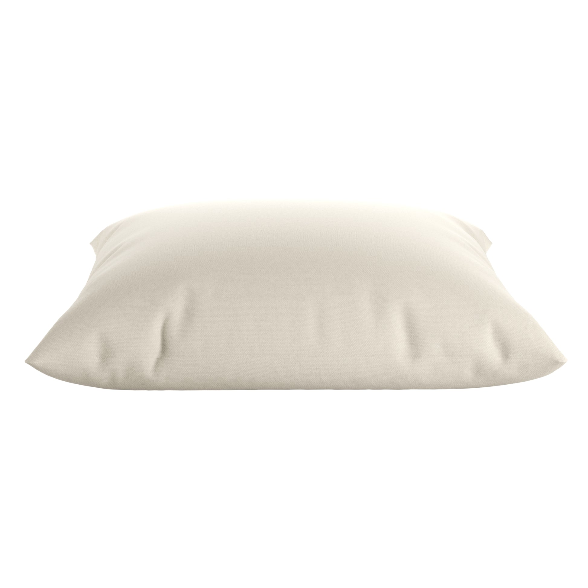 White square pillow on a white background.