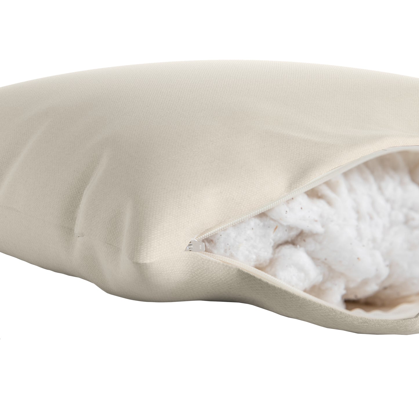 White square pillow on a white background.