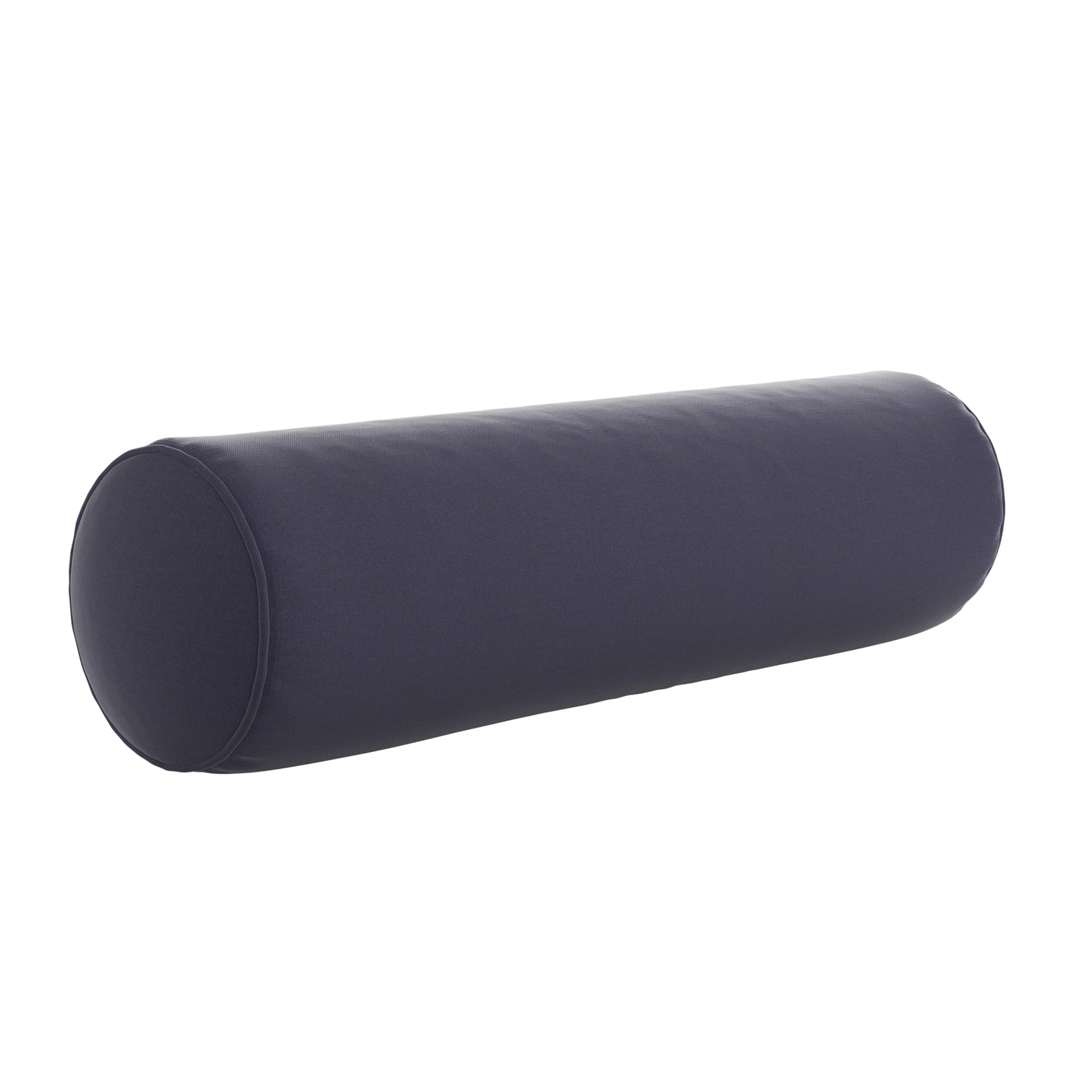 Navy blue bolster pillow on a white background.