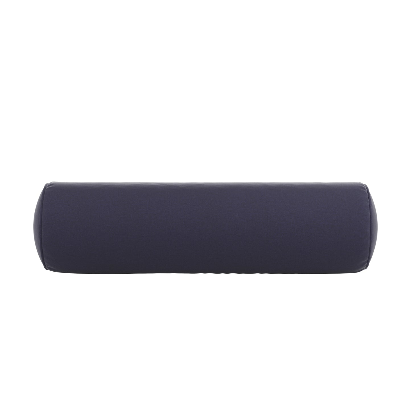 Navy blue bolster pillow on a white background.