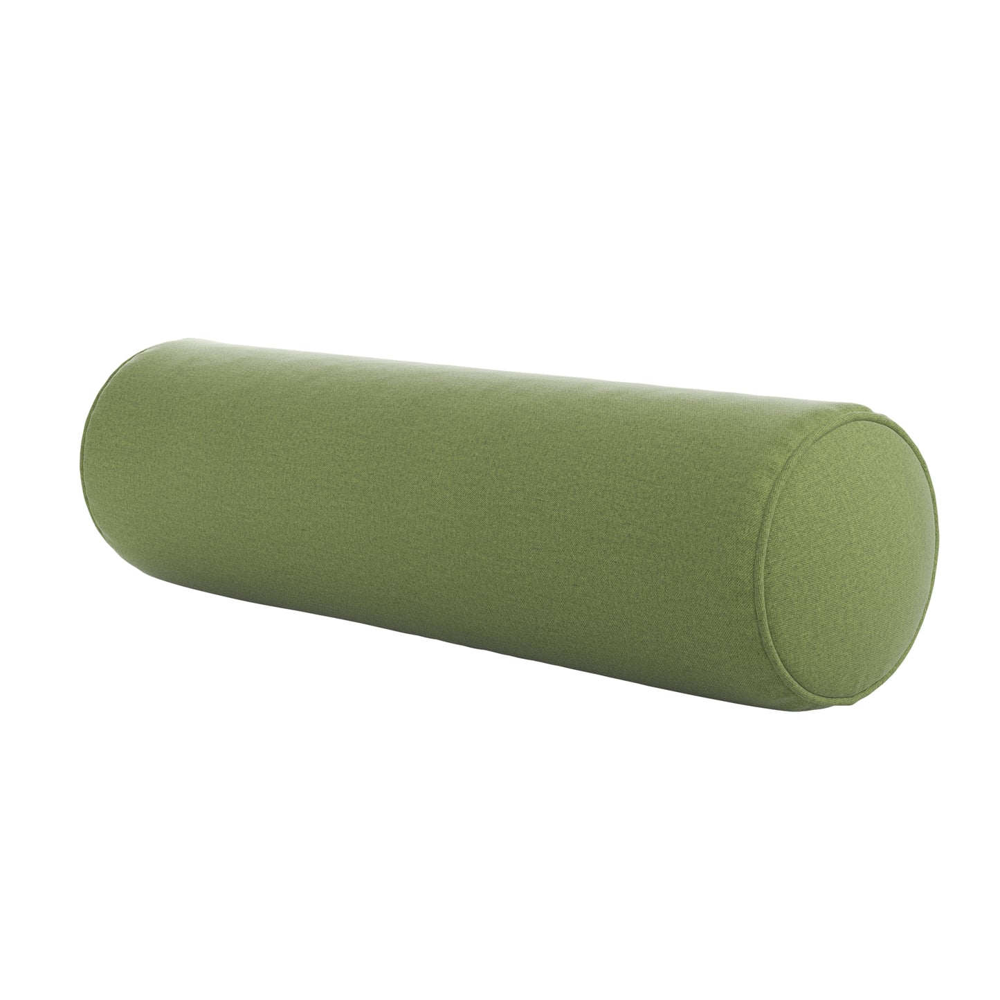 Fern Green bolster pillow on a white background.