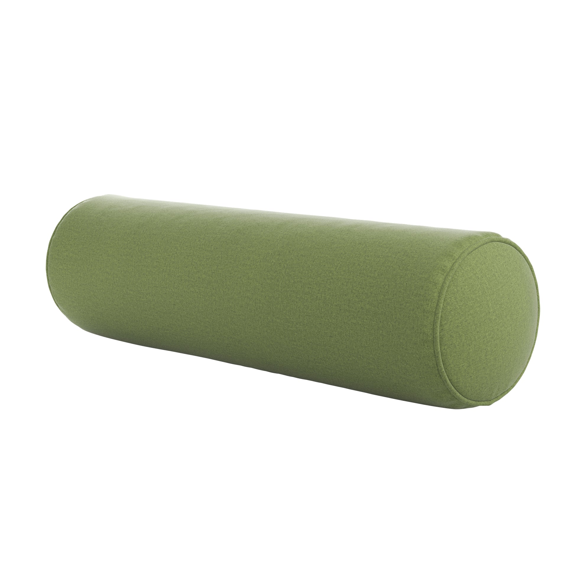 Fern Green bolster pillow on a white background.