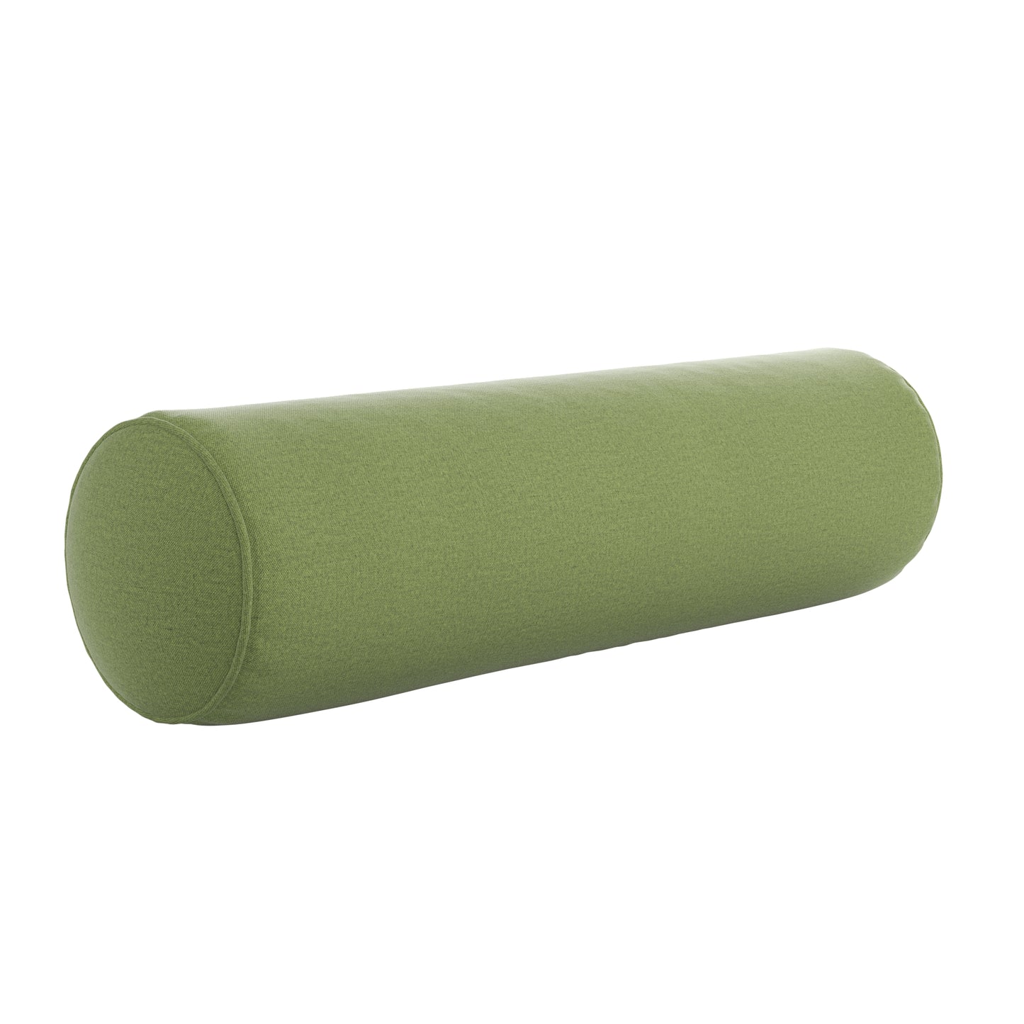 Fern Green bolster pillow on a white background.