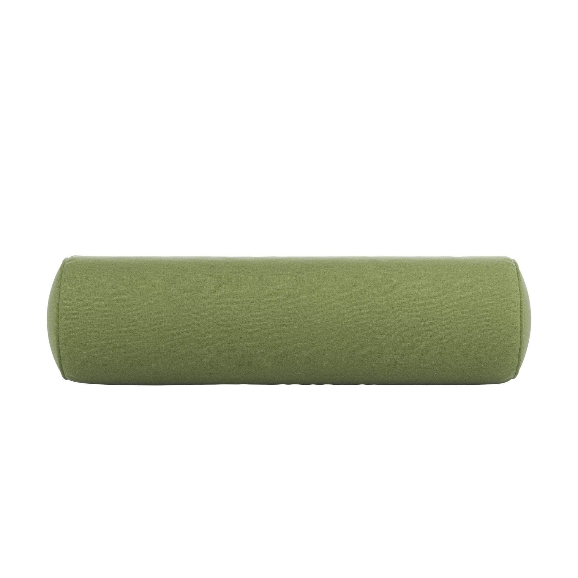 Fern Green bolster pillow on a white background.