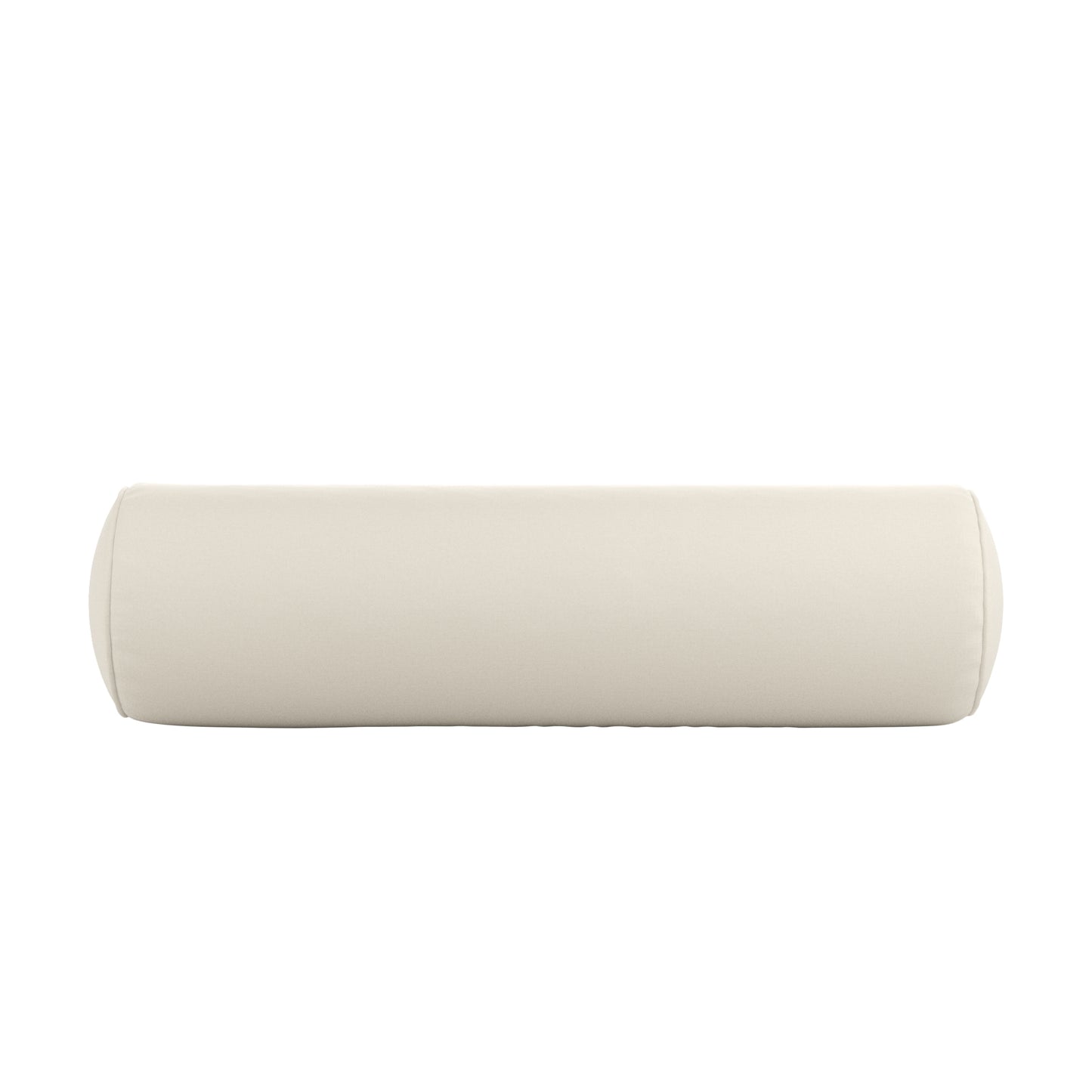 Natural white bolster pillow on a white background.