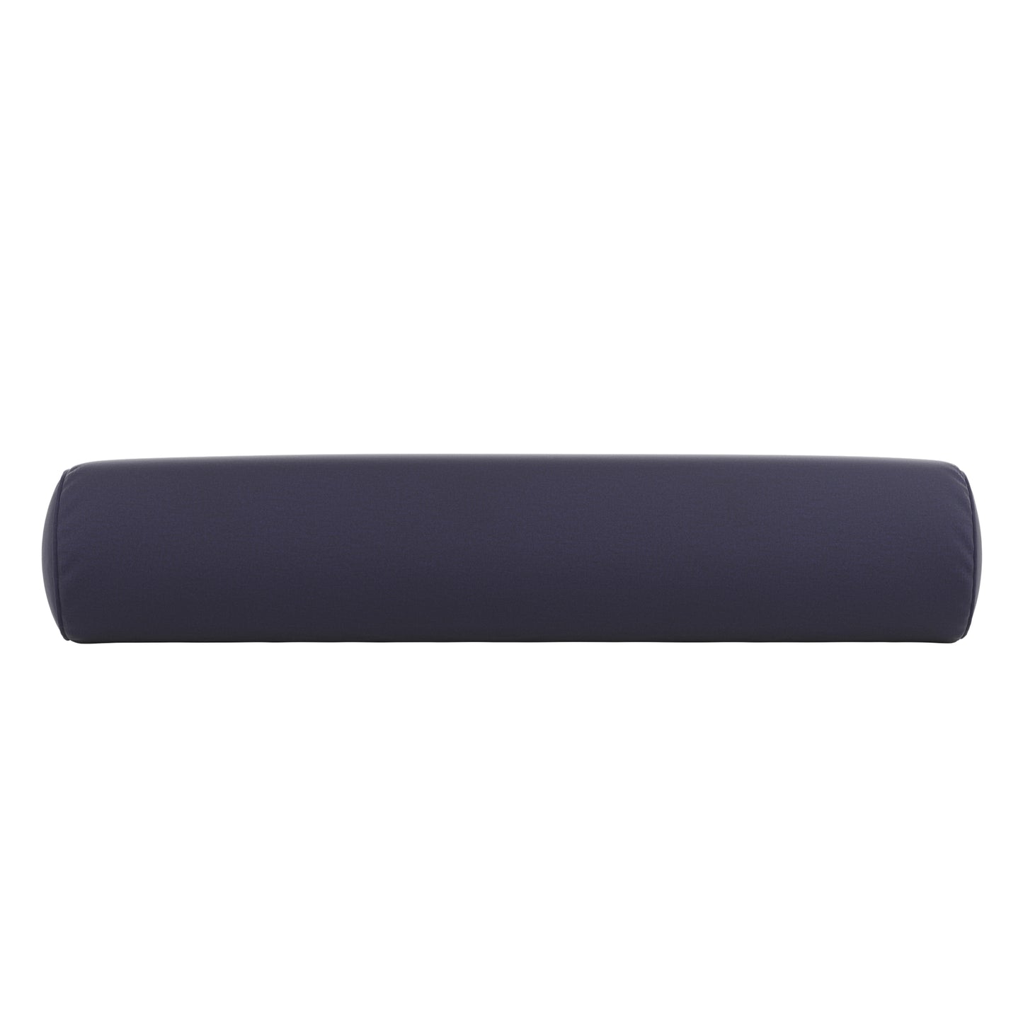 Navy blue bolster pillow on a white background.