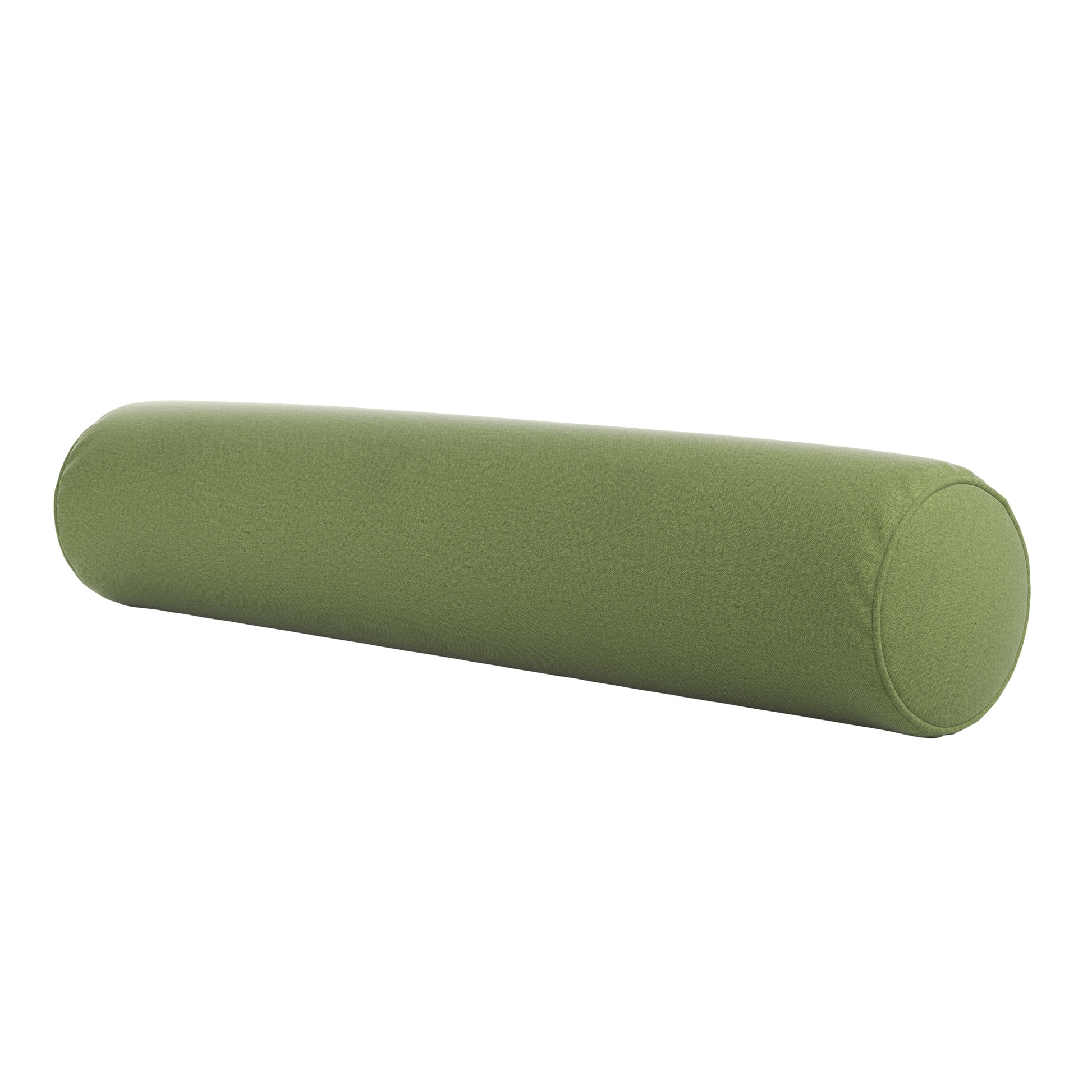Fern Green bolster pillow on a white background.