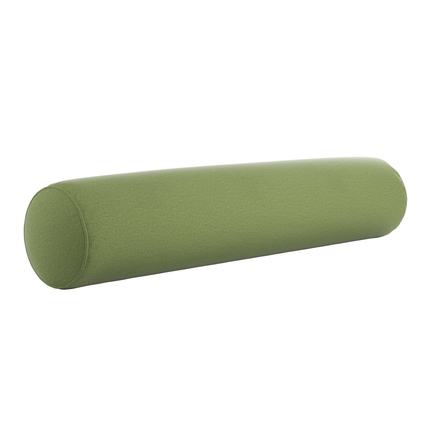 Fern Green bolster pillow on a white background.