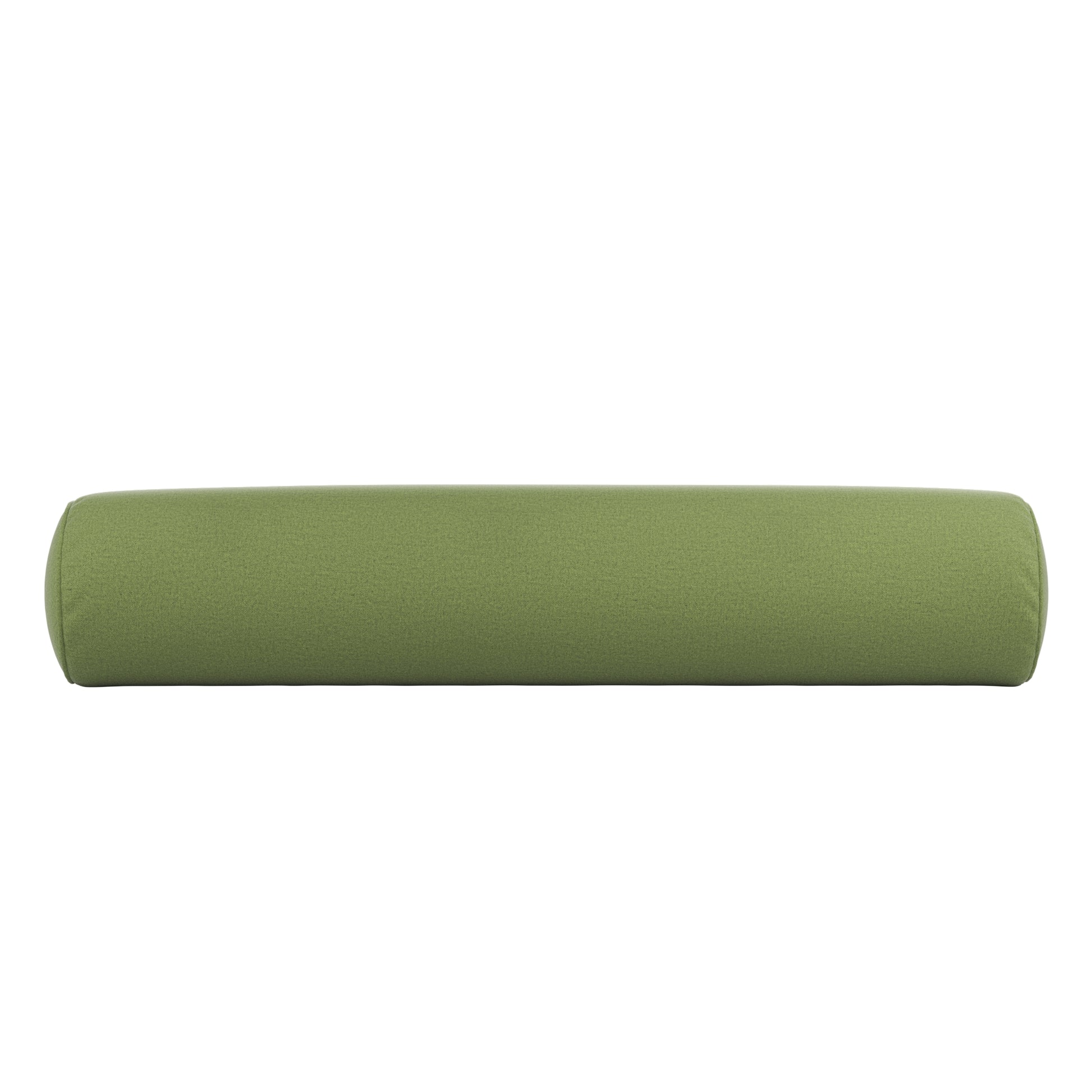 Fern Green bolster pillow on a white background.