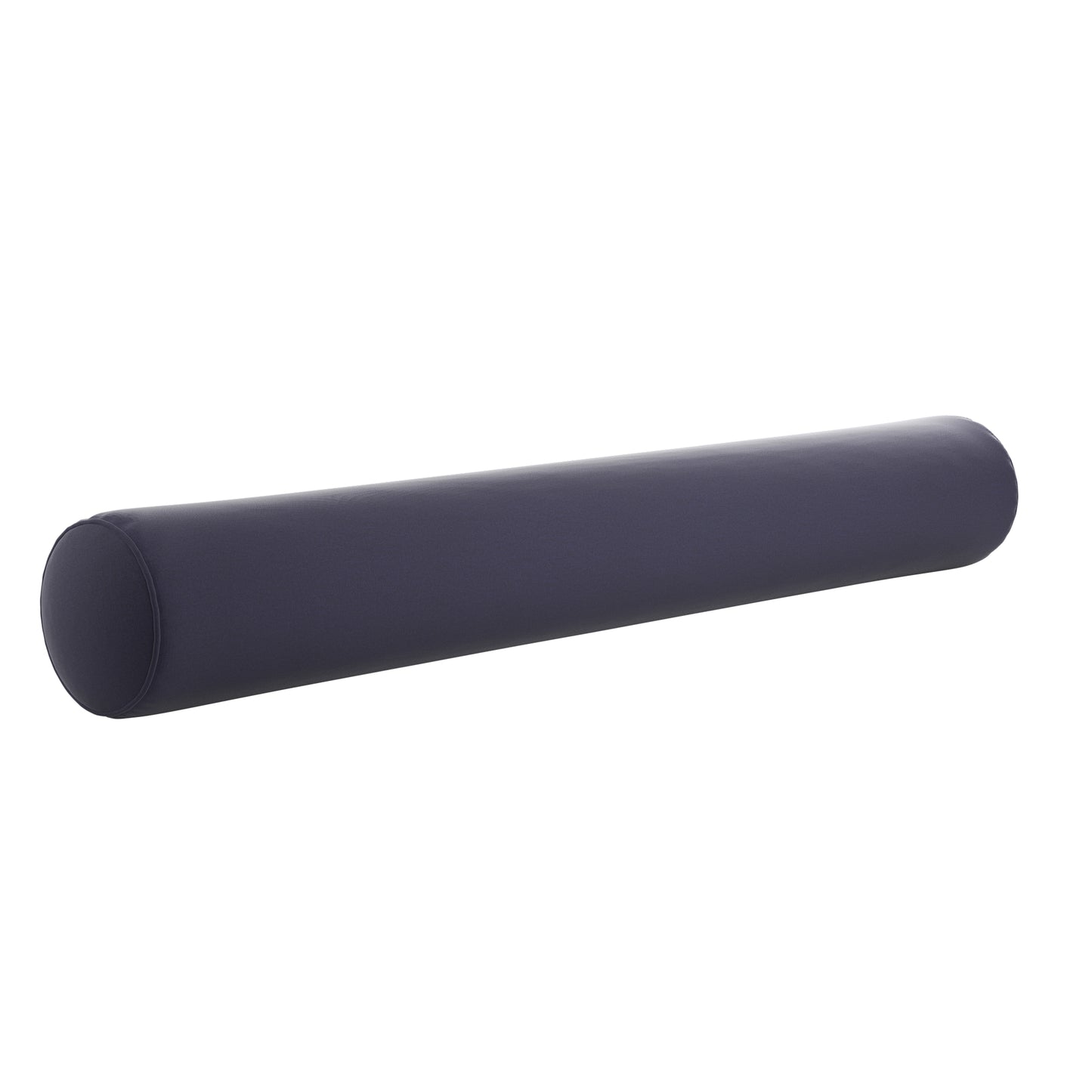 Navy blue bolster pillow on a white background.