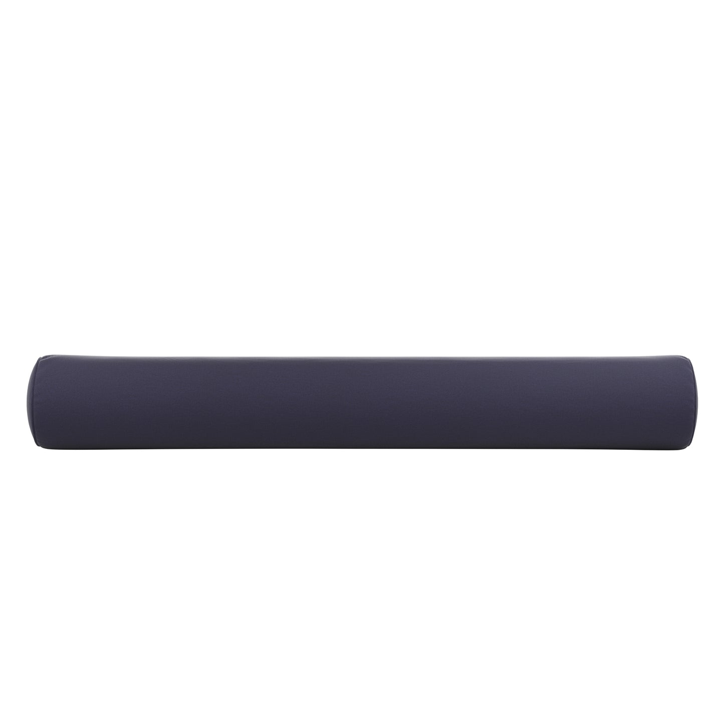Navy blue bolster pillow on a white background.