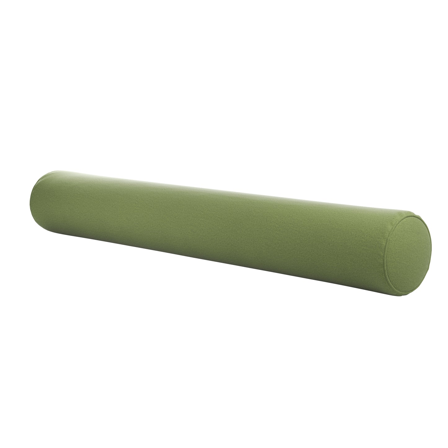 Fern Green bolster pillow on a white background.
